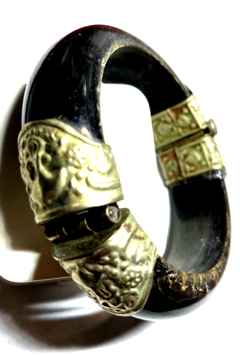 Handarbeit Büffel Horn Armreif Ethno Style Unikat Indien Goa sehr gepflegt3