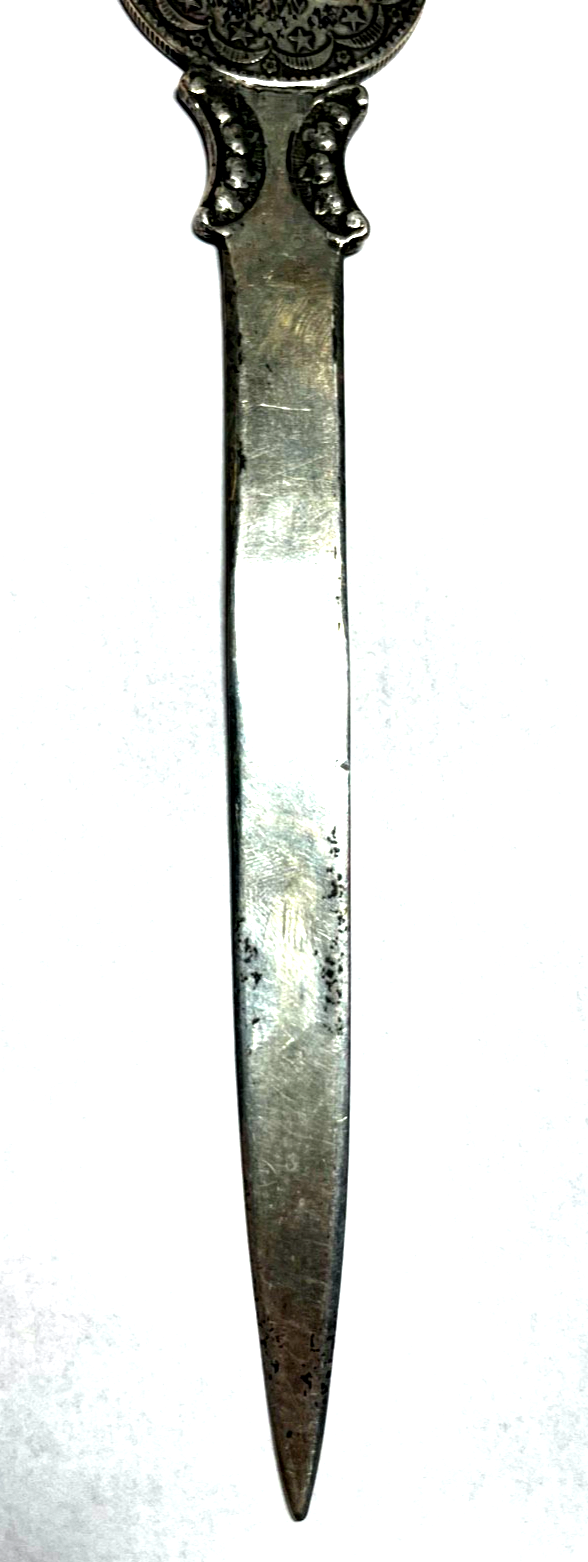 Antik 800 Silber Brieföffner osmanisch Tughra Mehmed V Kurus L18,2 cm 40,3 Gramm3