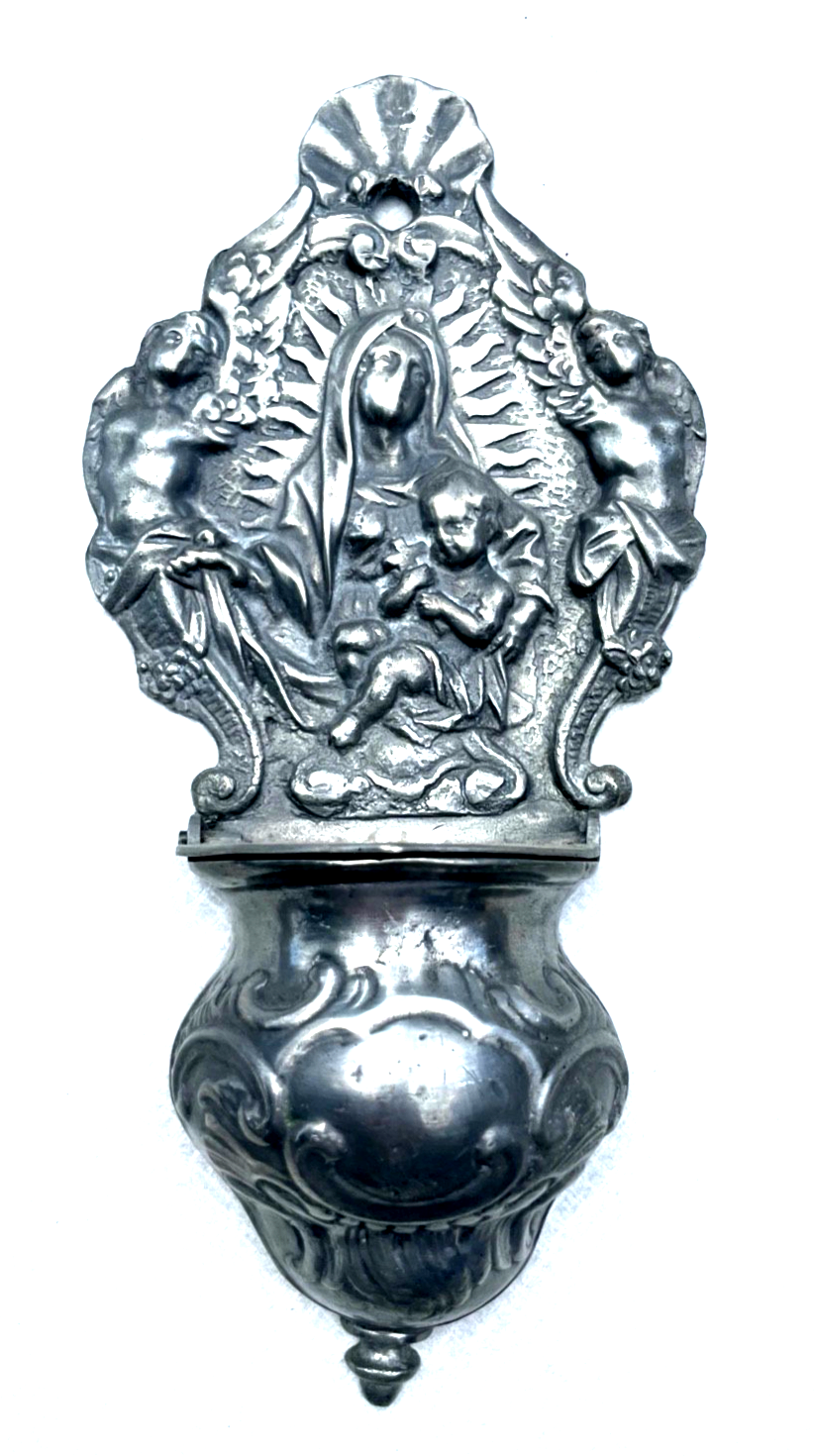 Dachbodenfund Weihwasserkessel Weihwasser Behälter für an die Wand Barock Design0