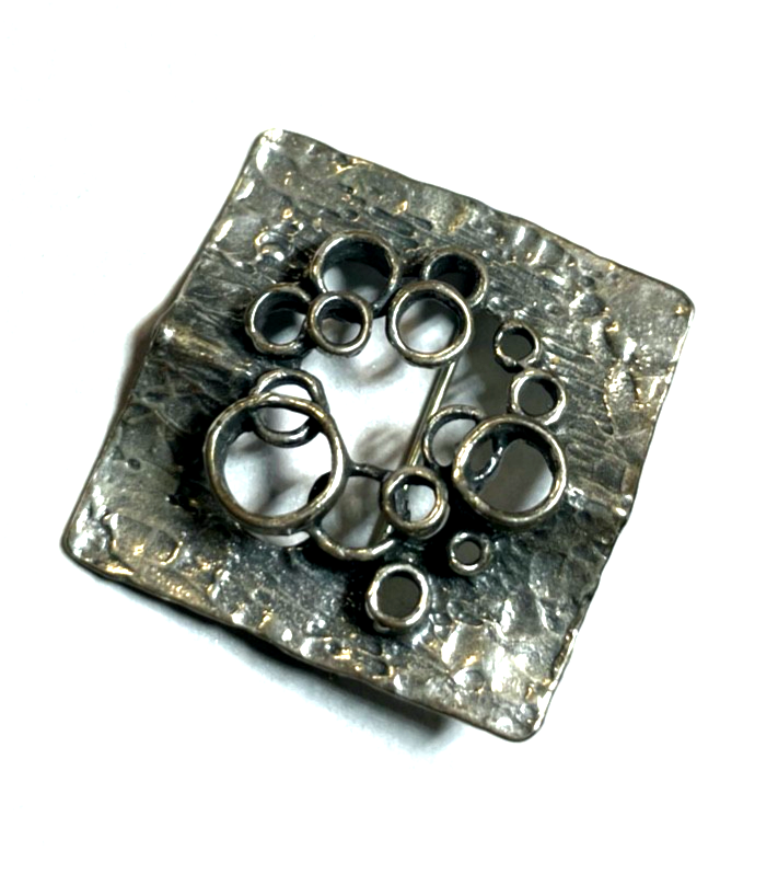 Vintage TK Theodor Klotz Designer Brosche Modernist 925 Silber Handarbeit 70erJ3