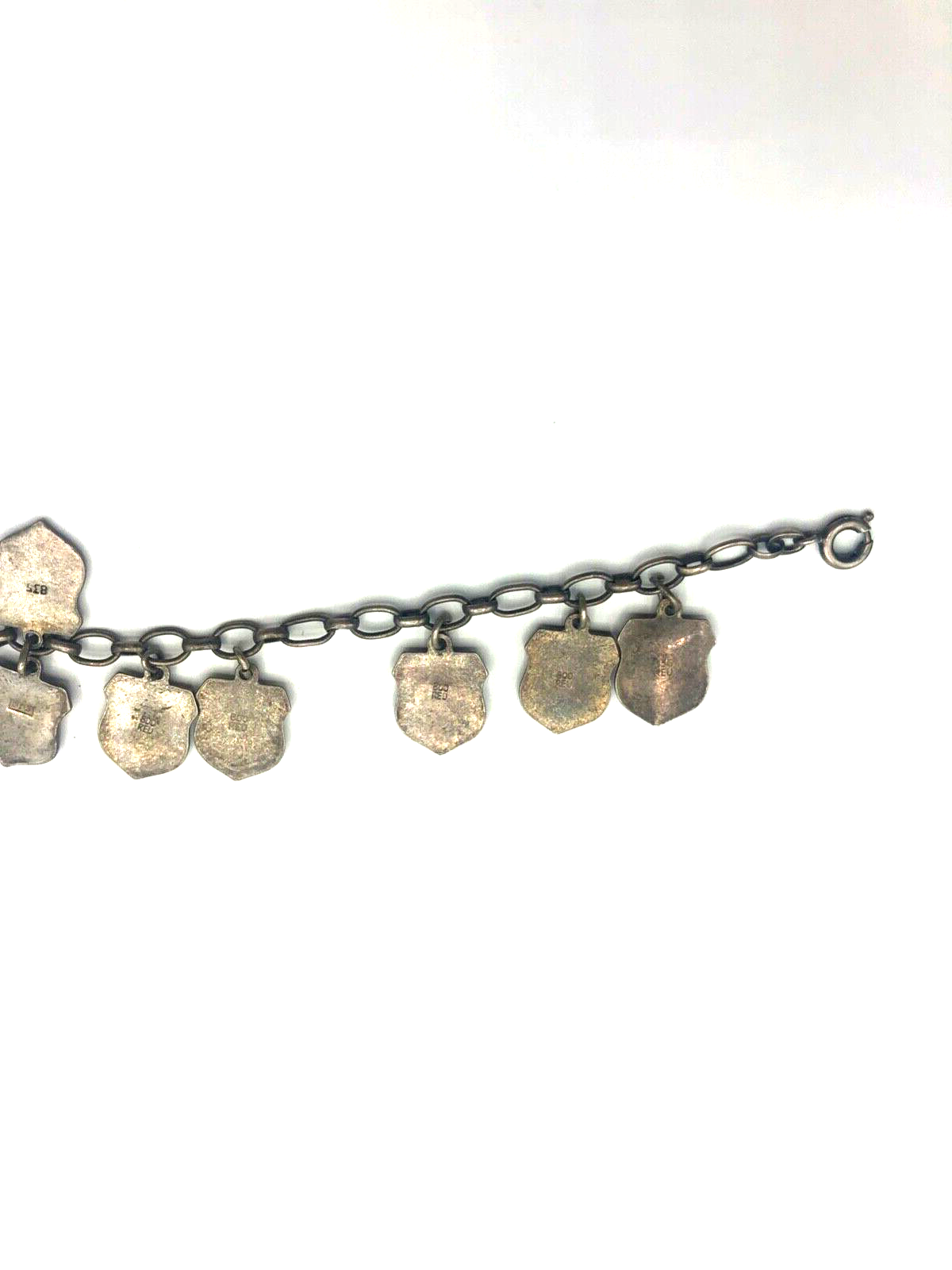 Vintage Silber Bettelarmband Stadtwappen 11 Reiseandenken Emaille erweiterbar6