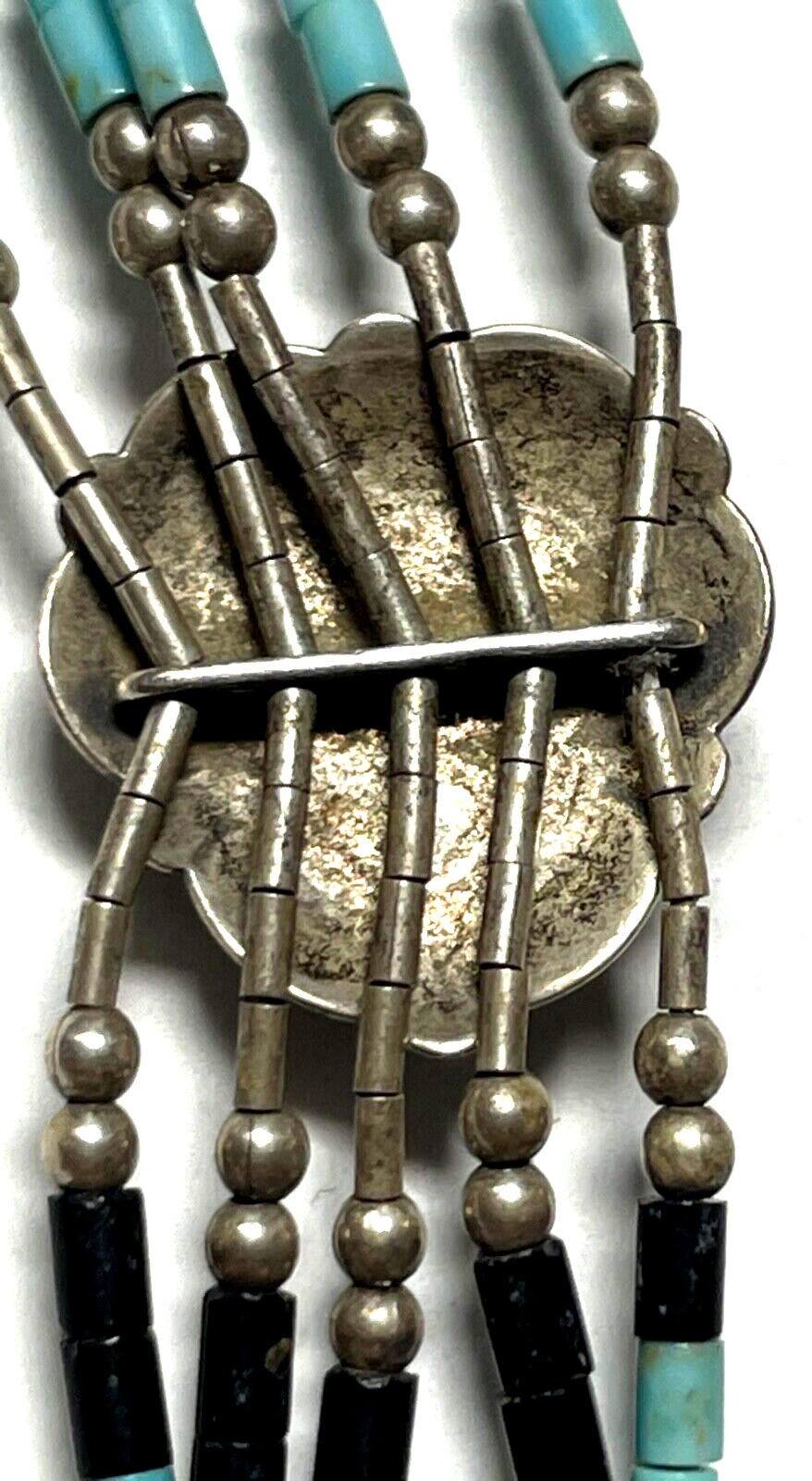 925 Sterling Armband Zuni Indianerschmuck Edelstein Inlay Handarbeit L 18,5 cm7