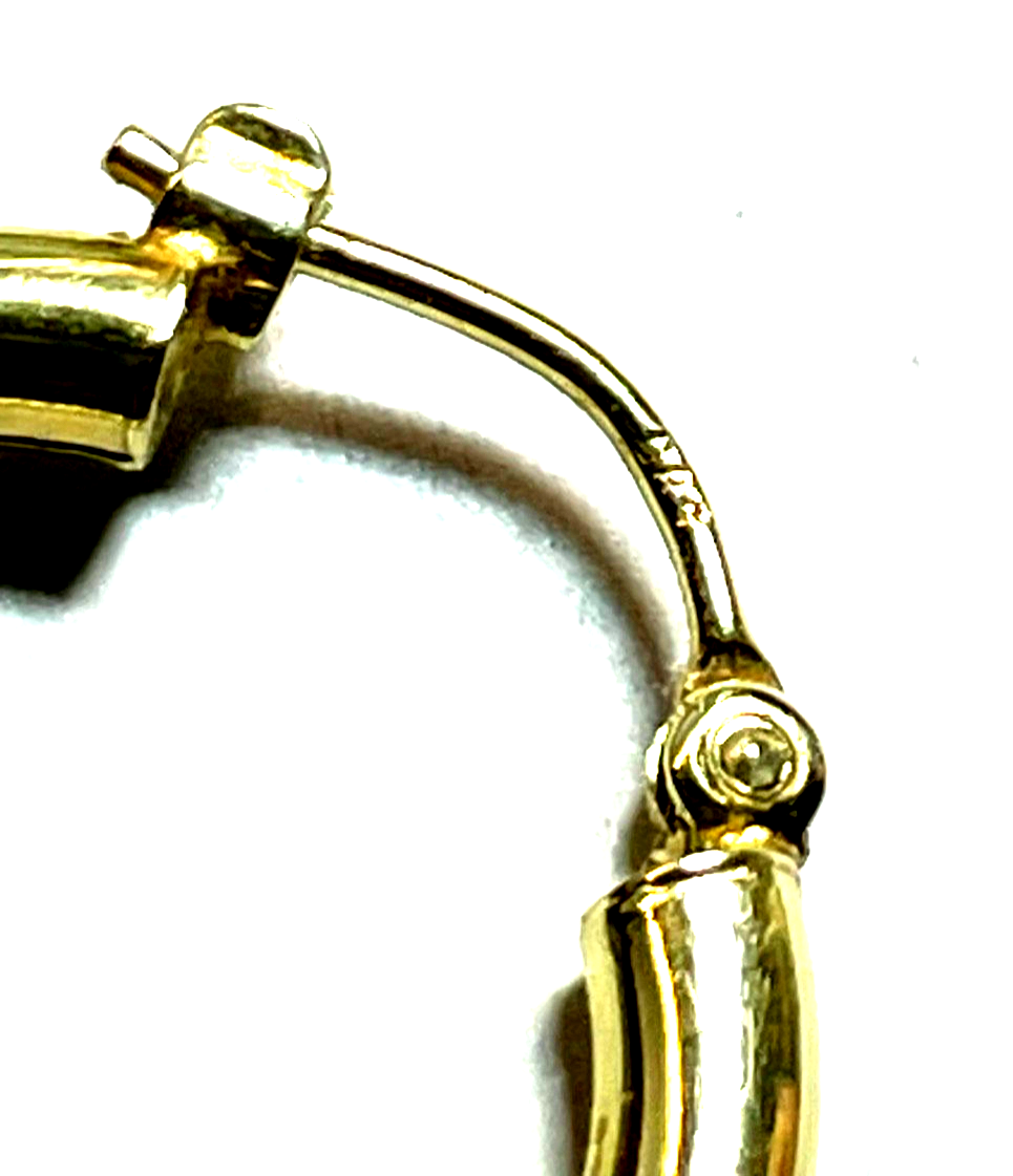 Klassisch 585 Gold 14 K Creolen Ohrringe Ø 22 mm B 3 mm Juwelier sehr gepflegt3