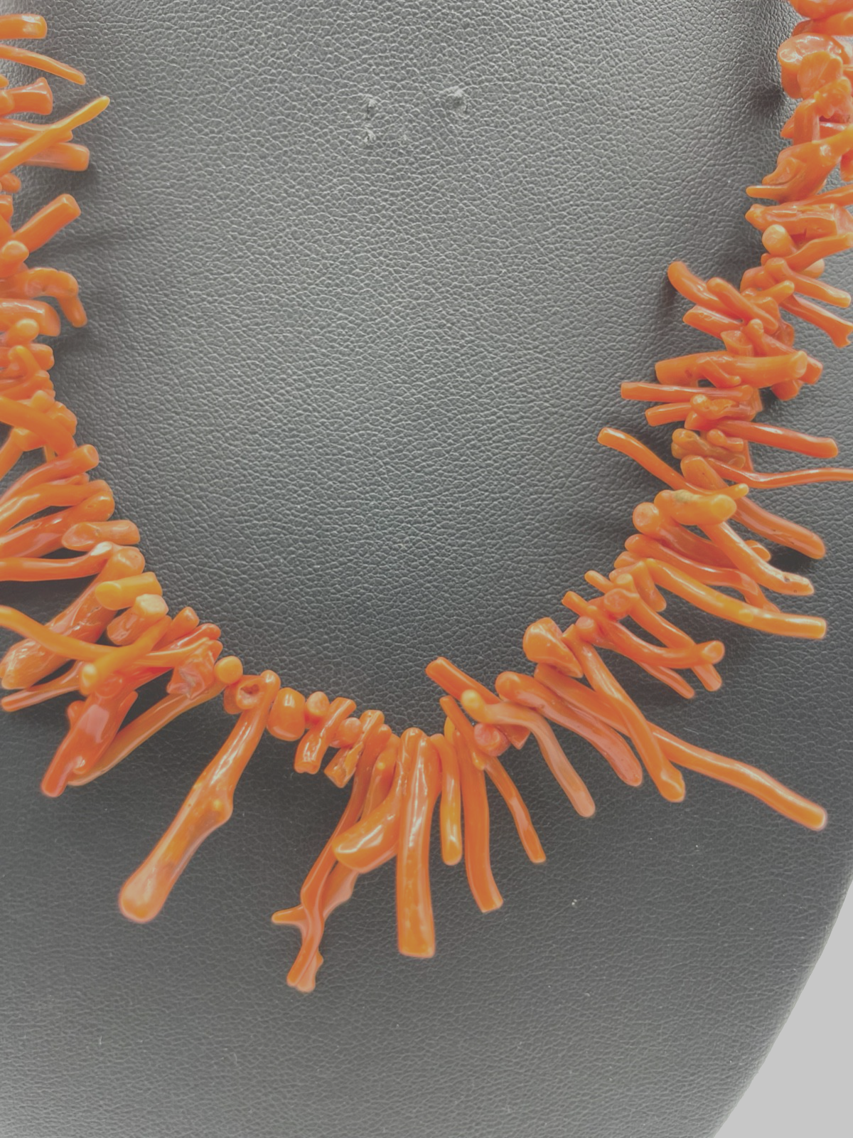 Vintage Korallenkette Stäbchen Koralle Collier Verlauf L42,5 cm Astkoralle Nr.331