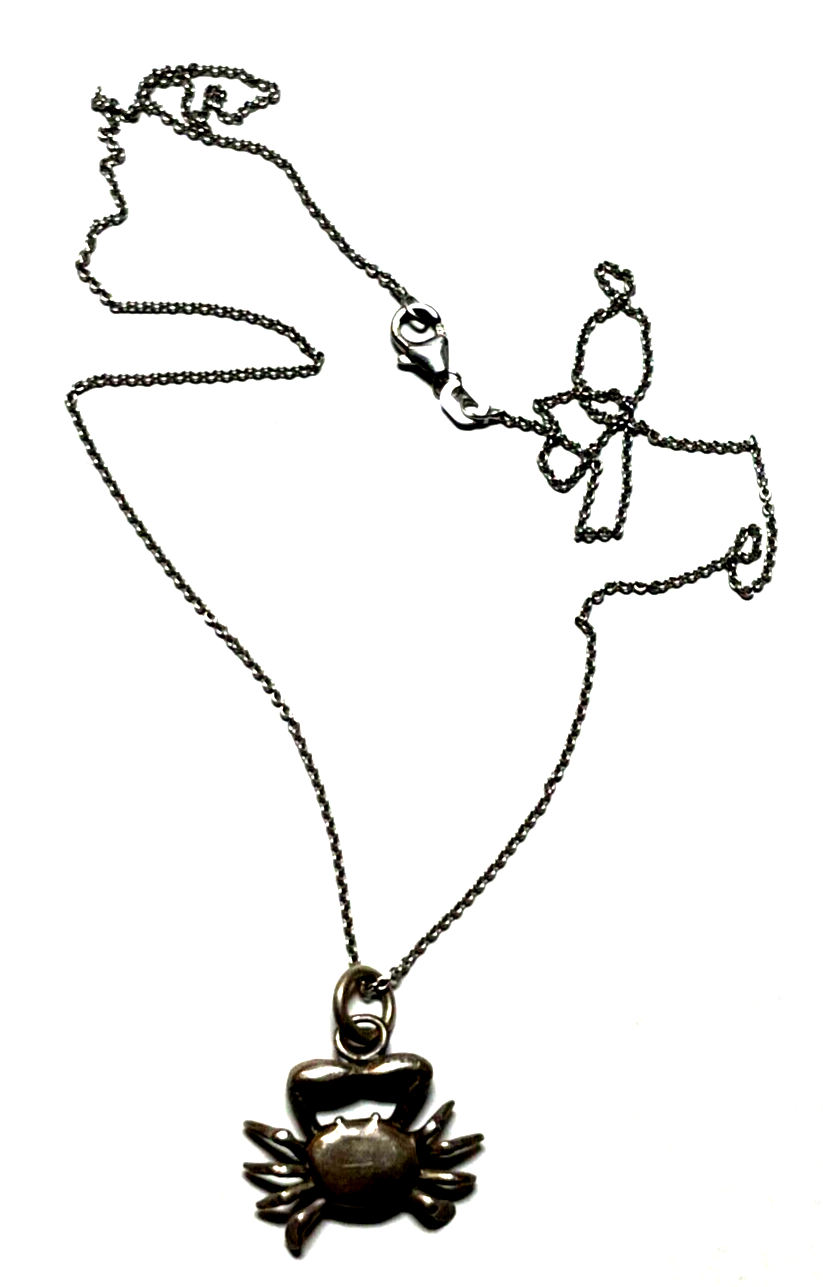 925 Silber Kette mit Sternzeichen Krebs Cancer Anhänger unisex gepflegt L 45,5cm0