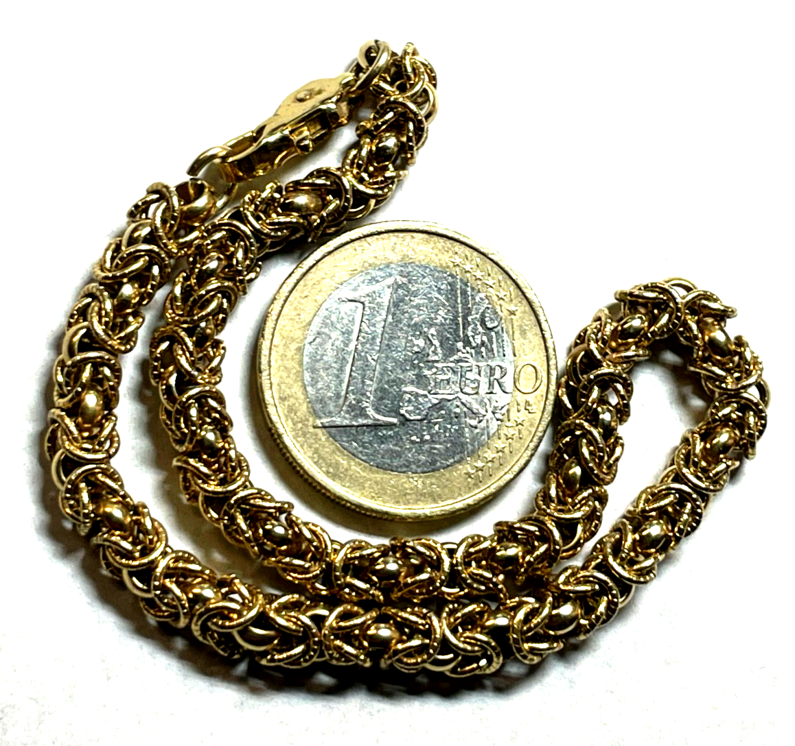 Neuwertig Modeschmuck vergoldet runde Königskette Armband unisex L 21,5 cm B 5mm4