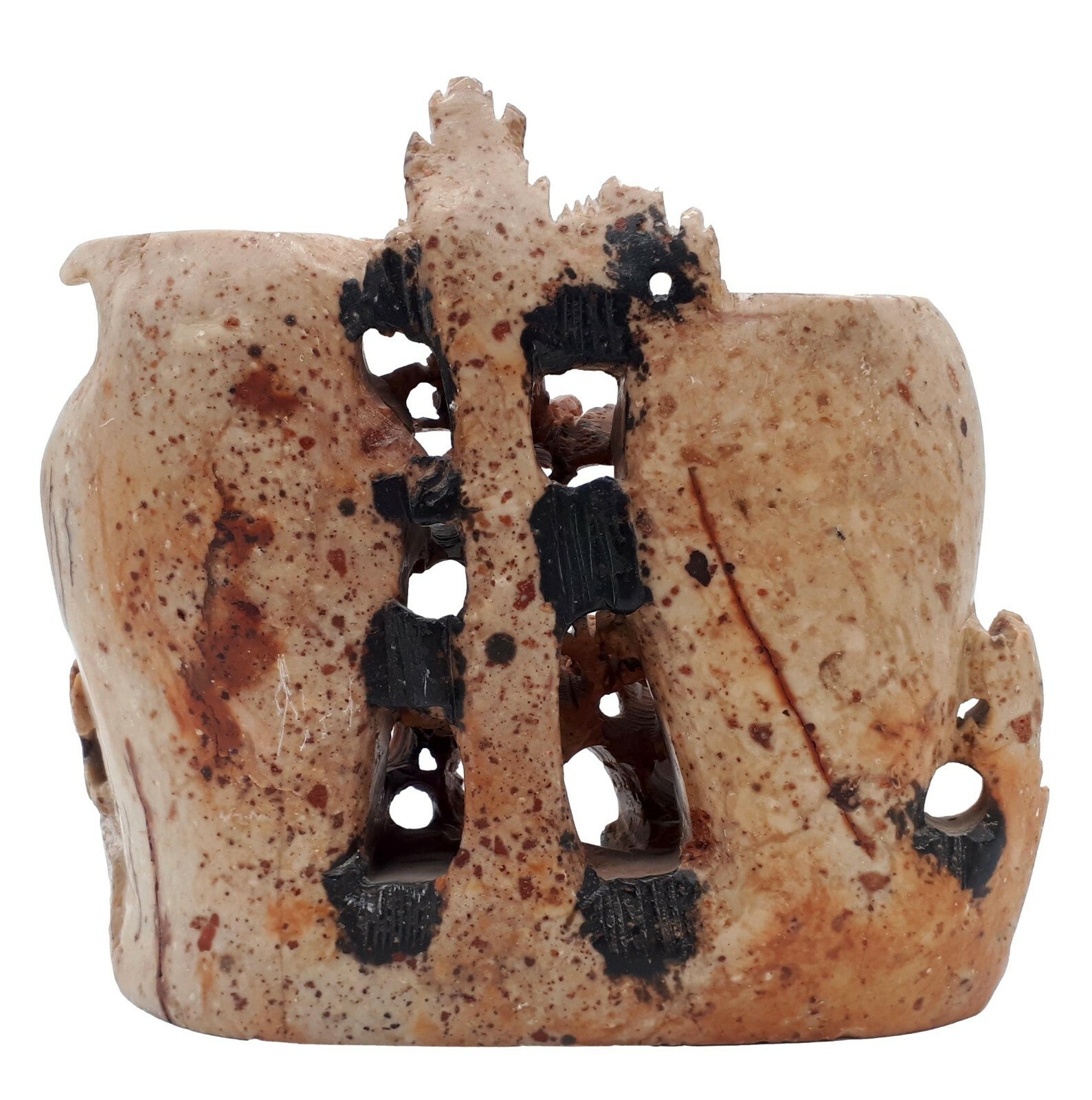 Speckstein Schnitzerei - China 19. Jhd - Ziervase Pinselwäscher - Soapstone 5