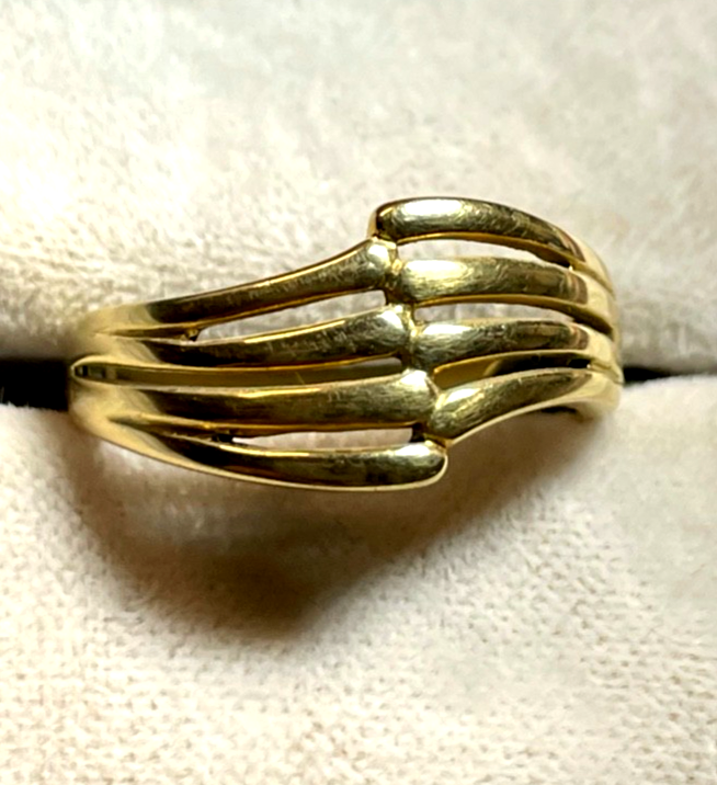 Solider 585 Gold 14 K  Ring modernes Design  Ø 16,9 mm RG 53 Juwelier gepfl.1