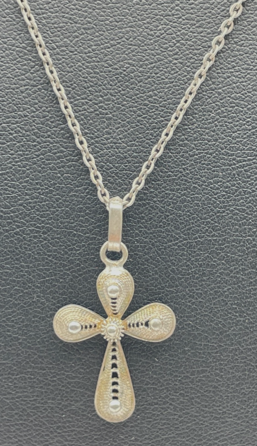 ANTIK 835 Silber Kreuz Kruzifix Anhänger an solider 42 cm Silberkette UNISEX2