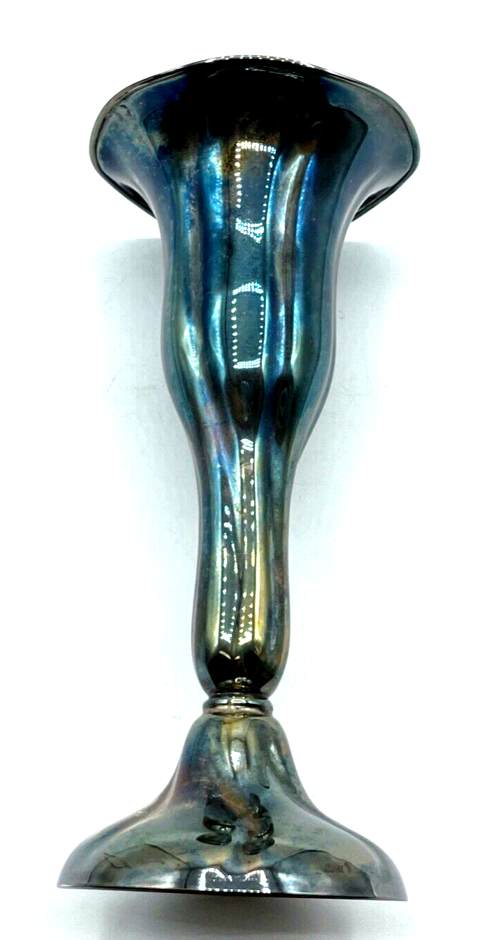 Antik 835 Silber Vase formschöner Kelch Halbmond Krone Löwe Punzen H 24 cm topp10