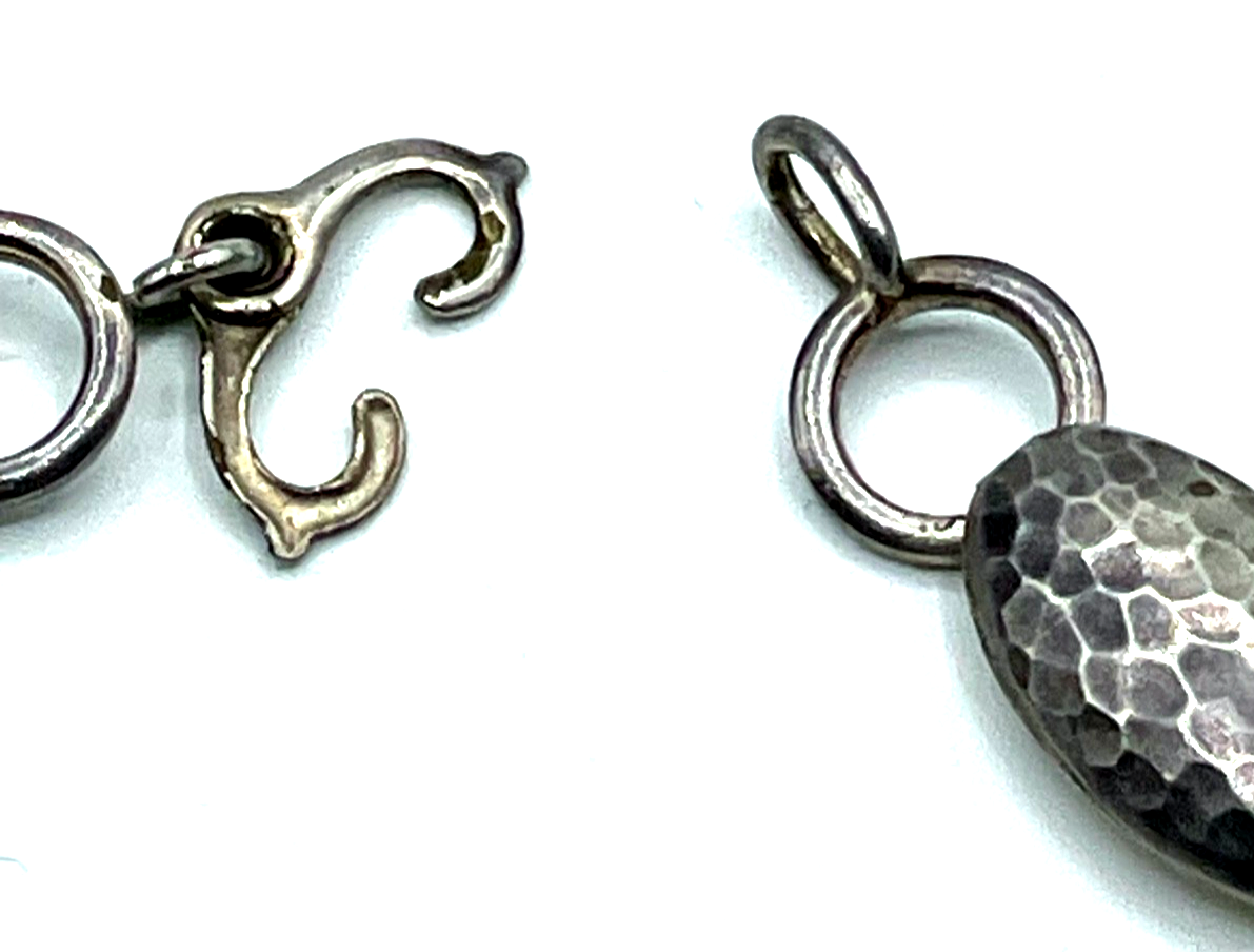 Antik Collier Hammerschlag Dekor Bauhaus Ära vermutlich WMF Schmuck versilbert8