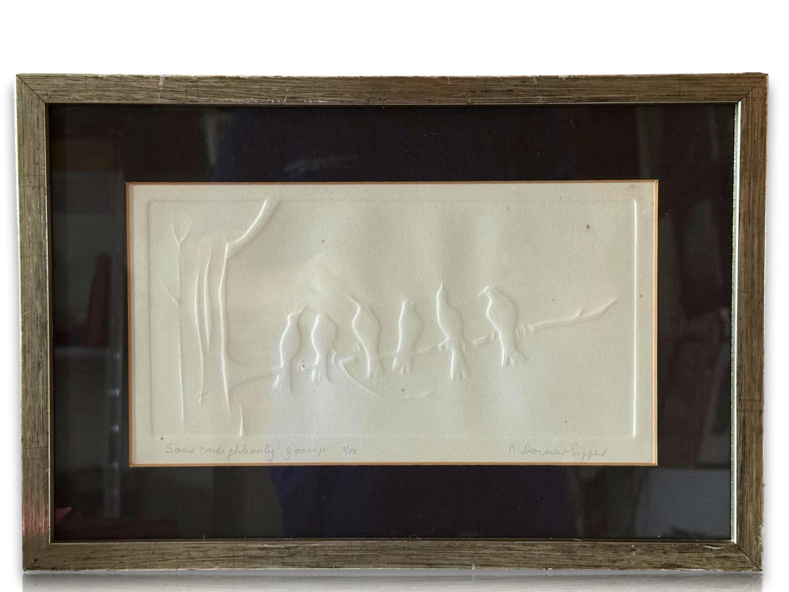 Geprägtes Büttenpapier - Ruth Dosmar Sipper 1922-2022 - 'der frühe Tratsch' 1/500