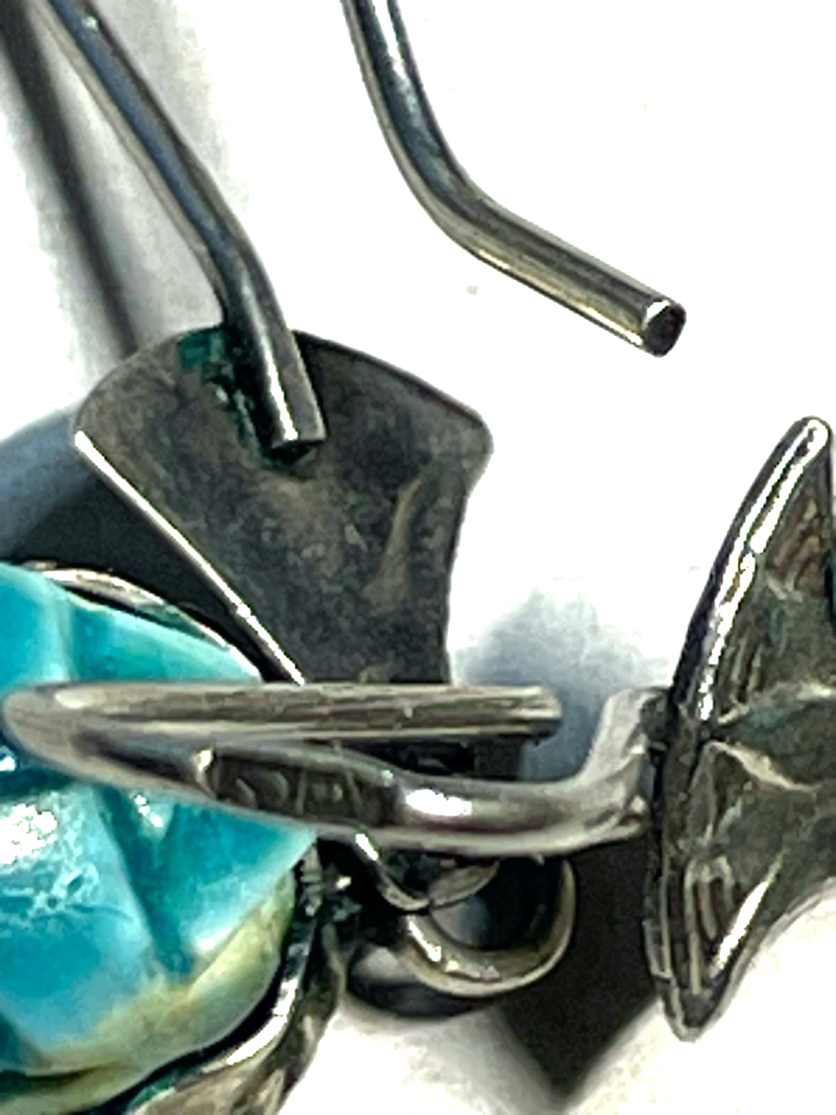 Vintage handgefertigte 925 Silber Ohrhänger Skarabäus mit Kartusche + Lotusblüte7