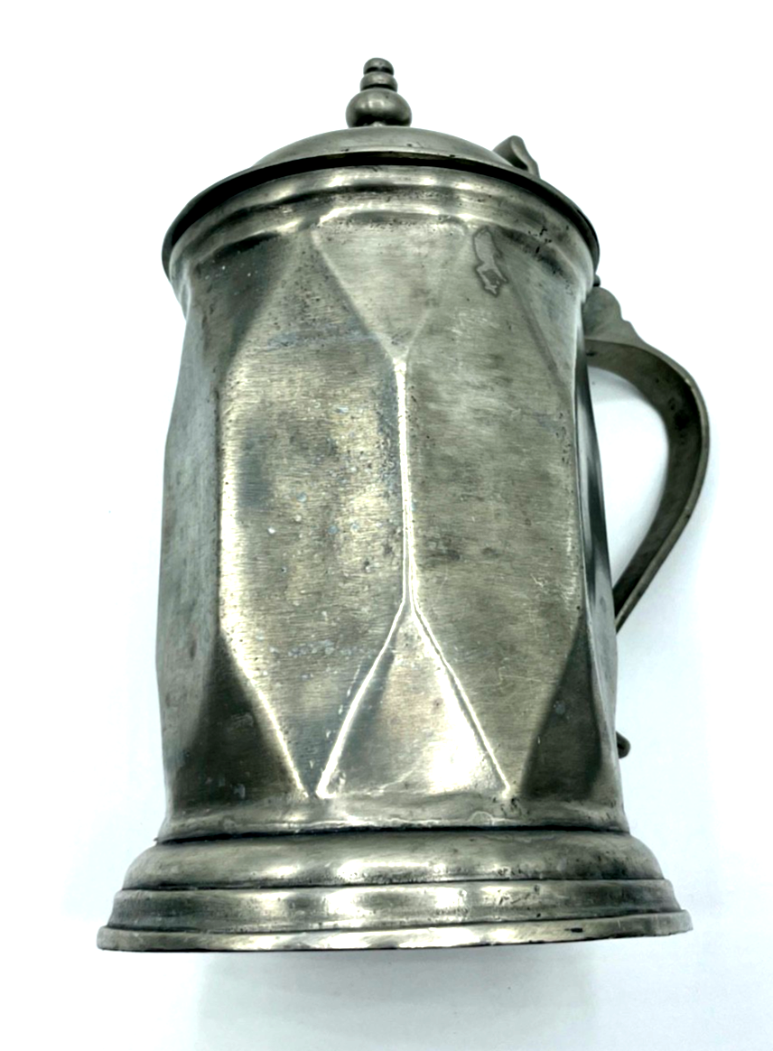 Vintage großer * Block Zin * Zinn Krug Deckelkrug Bierkrug Bier Humpen dekorativ7