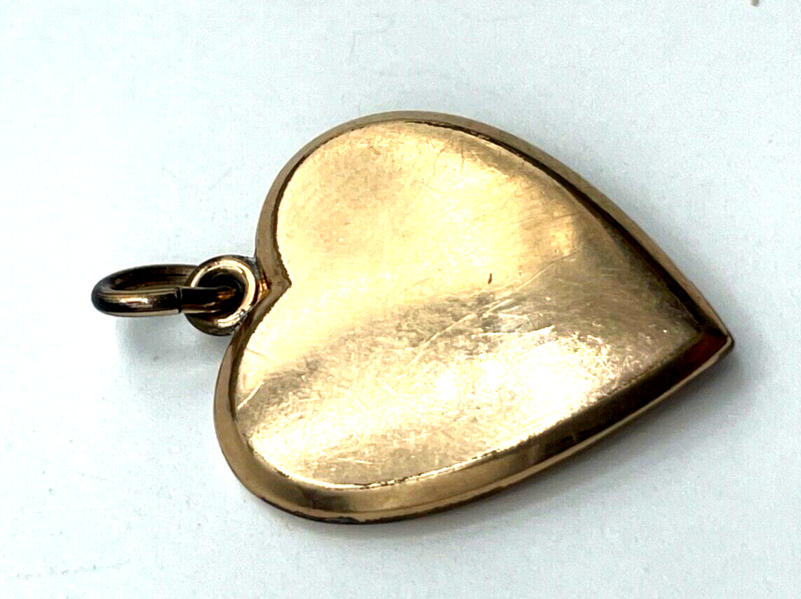 Antik Herz Anhänger Golddouble roter Farbstein + Opal um 1880 - 1900 Rotgold7
