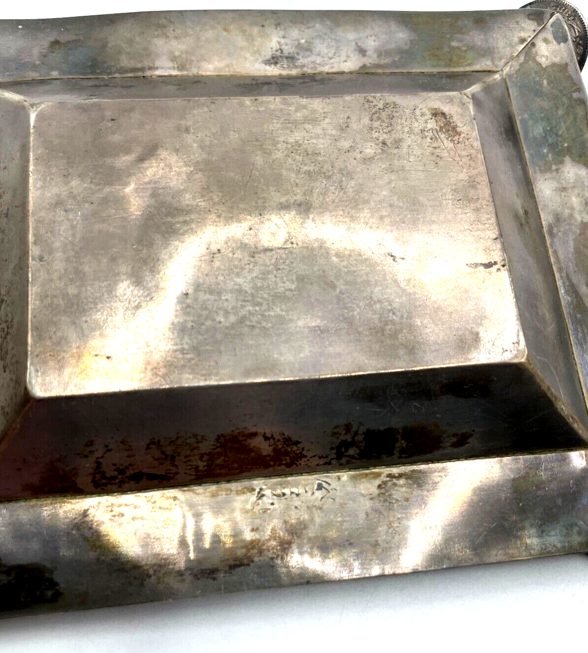 Vintage Silber Ascher Aschenbecher Maya Azteken Inka Motiv  70 Gr. Handarbeit5