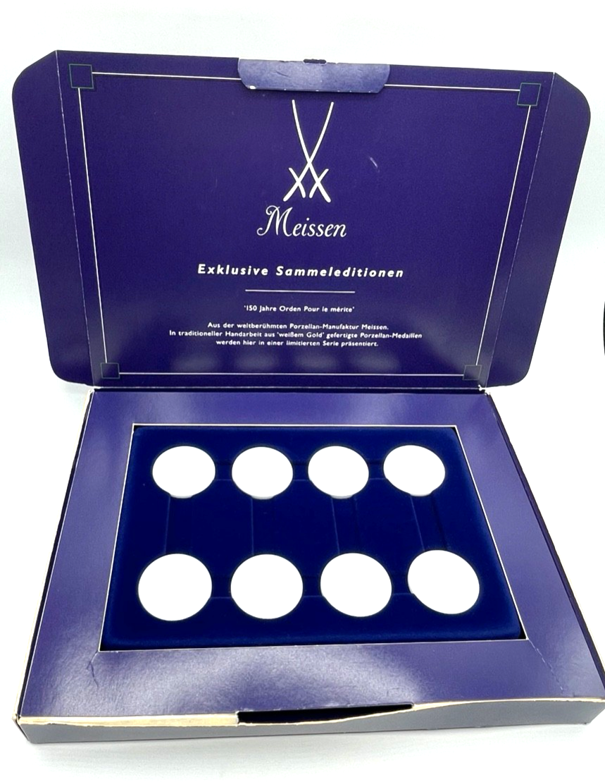 Meissen Porzellan Sammeledition 8 Medaillen 150 J Orden pour le mérité Ø 38 mm0