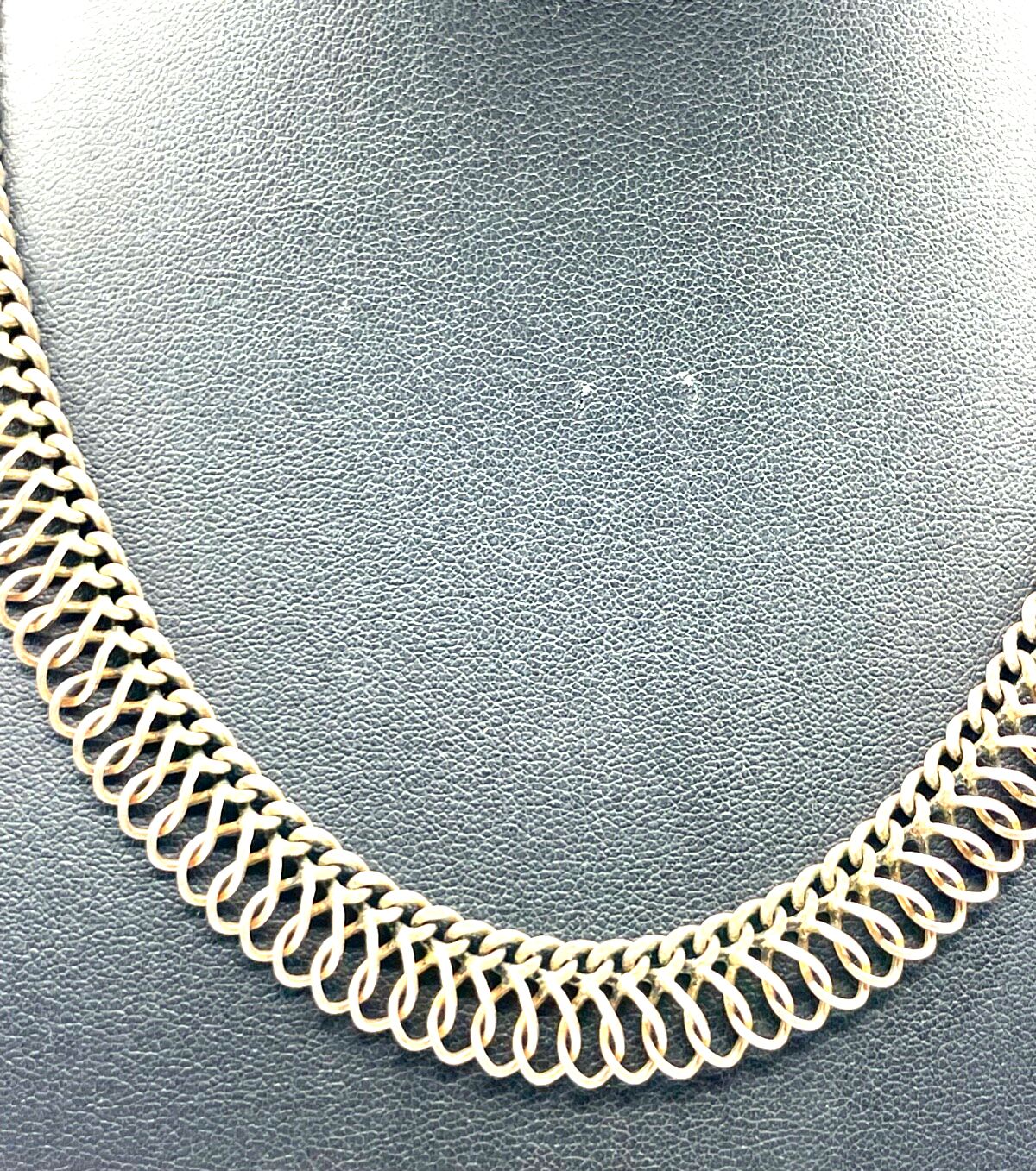 Vintage Design Silber Kette 835 FBM Collier 70er J Längenverstellbar bis 47,5cm1