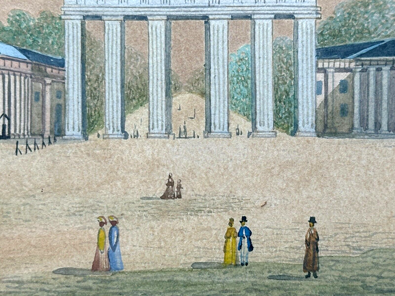 Aquarell auf Papier - P. Müller - Berlin Brandenburger Tor - Sign. gerahmt2