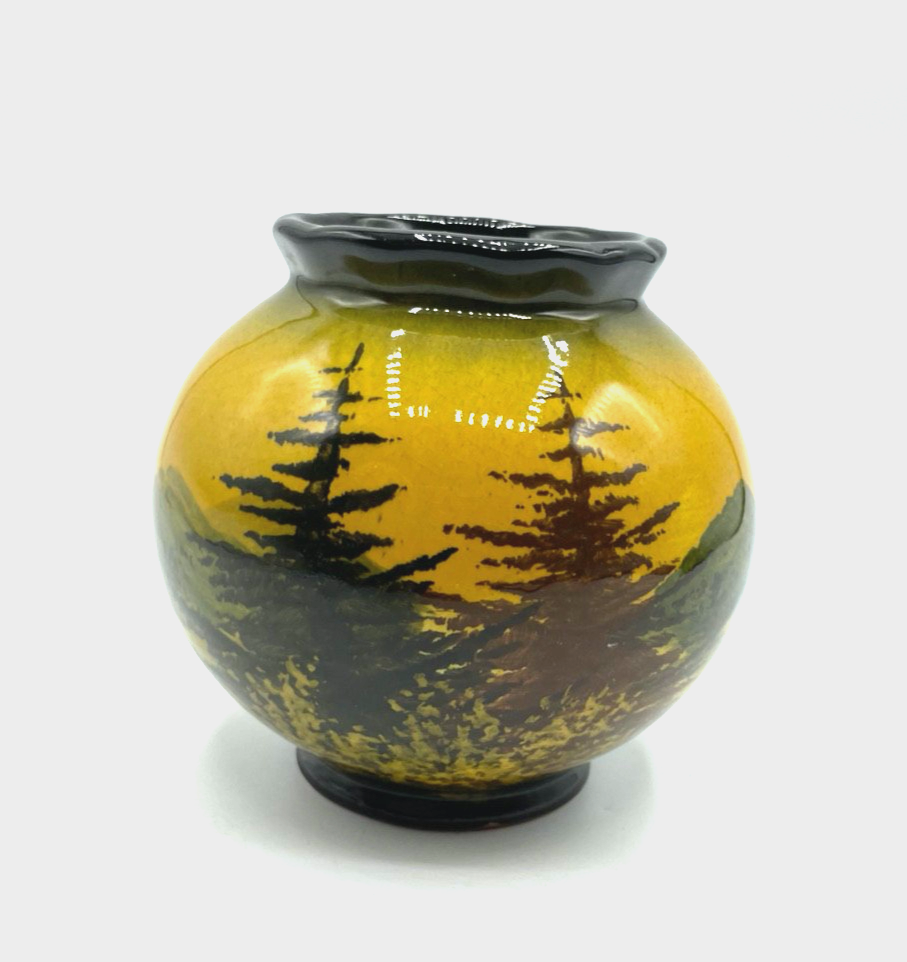 Alte Schramberg Majolika SMF Vase Modell 4158 / 63 Handgemalt H 10 cm B 10 cm4