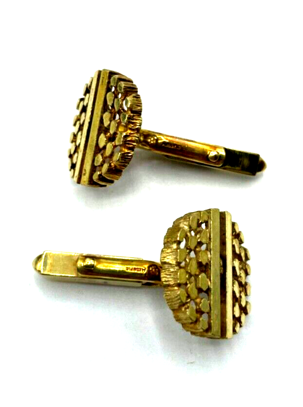 Vintage amerikanisches Golddouble Amerikaner Dublee Manschettenknöpfe Modernist6