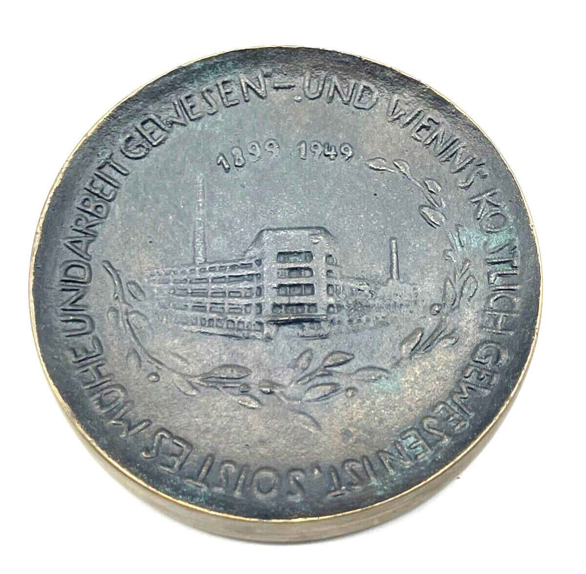 Vintage schwere Bronze Medaille Heinrich Maute Fabrikant 1839-1949 Ø 64 mm + Box6