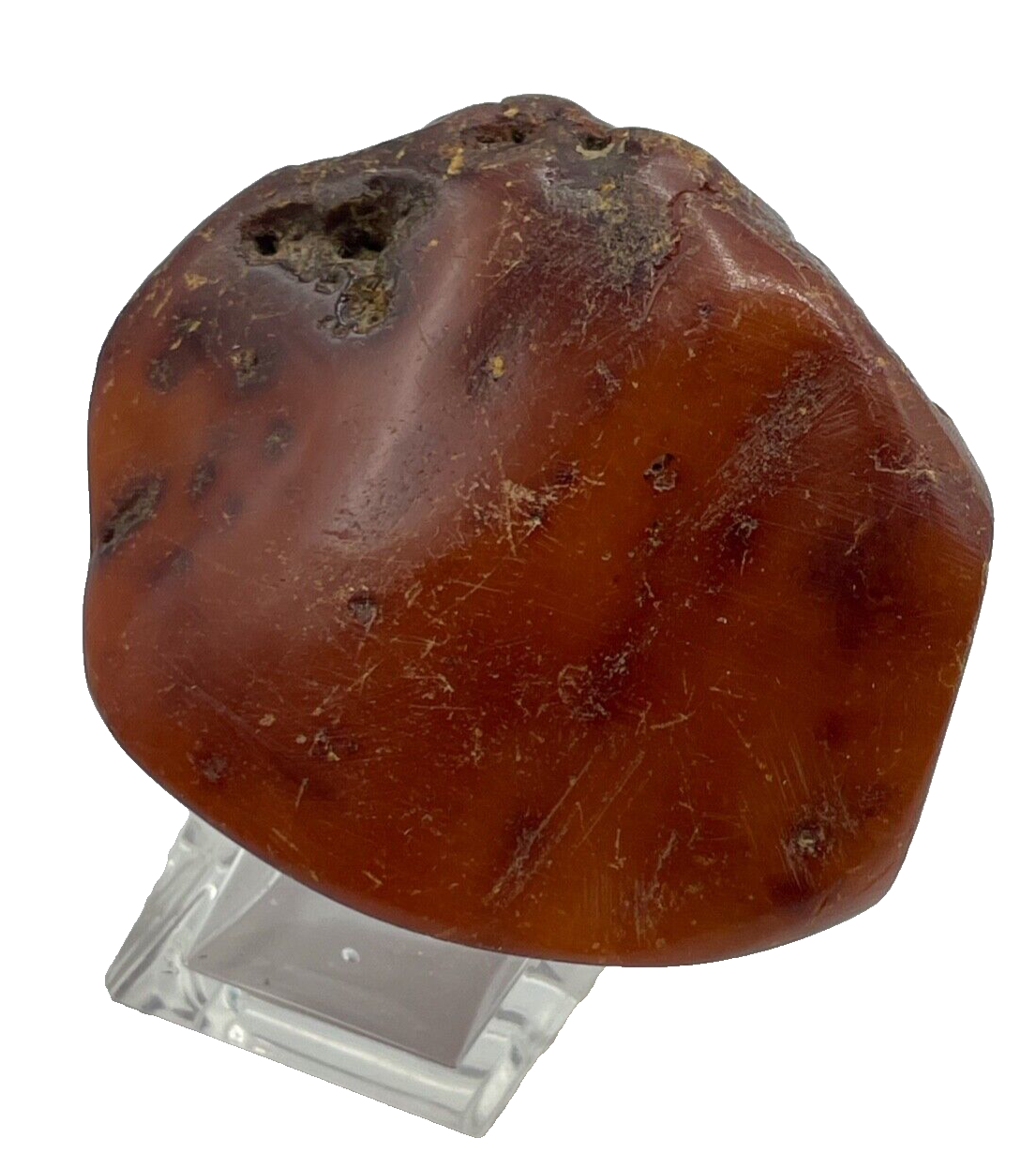 Großer Natur Bernstein Findling teilpoliert 82,88 Gramm Butterscotch light Amber1