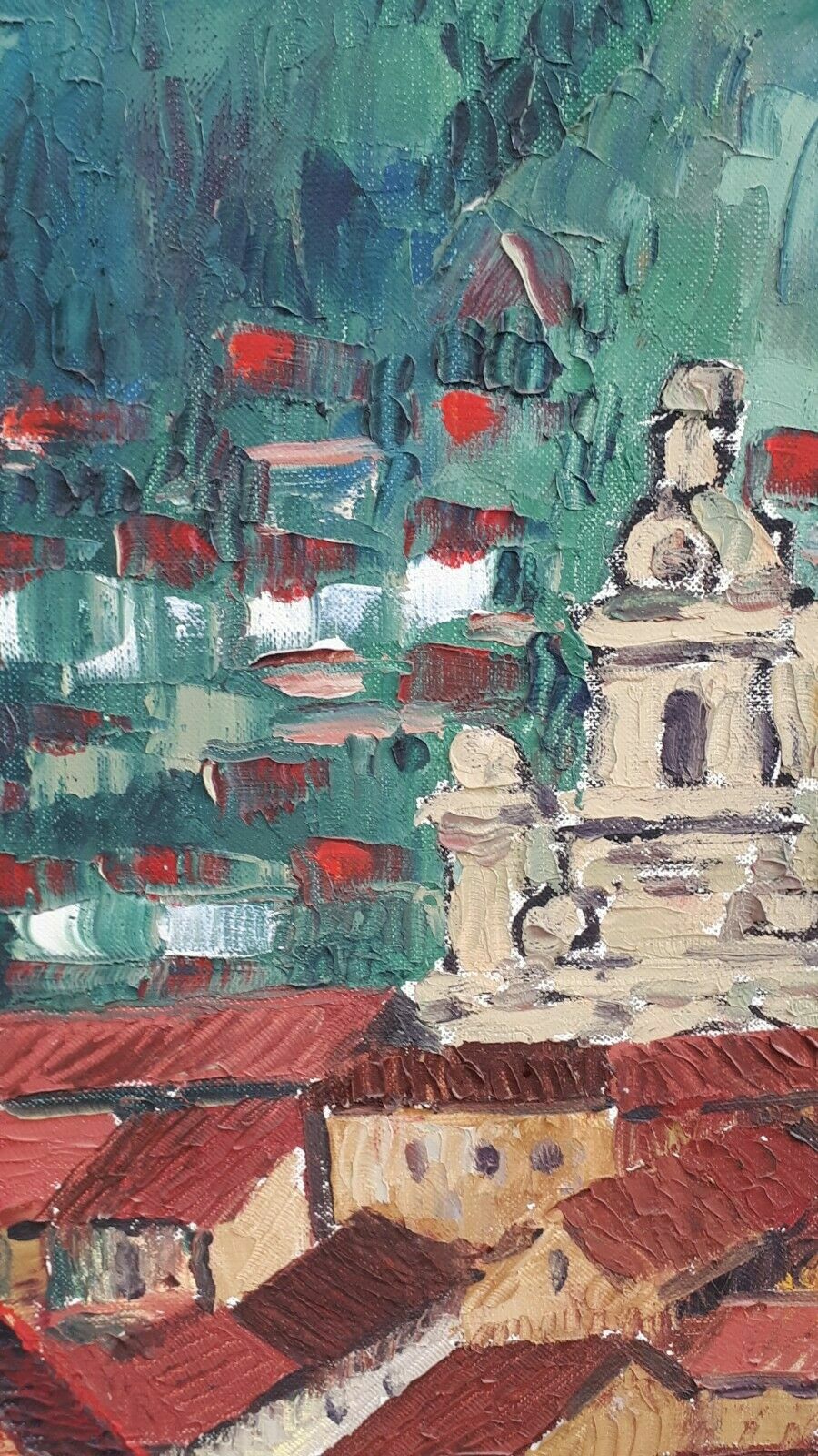 Guerrero José Enrique Ölgemälde - 1962 - Öl auf Leinwand 'Marktplatz' 2