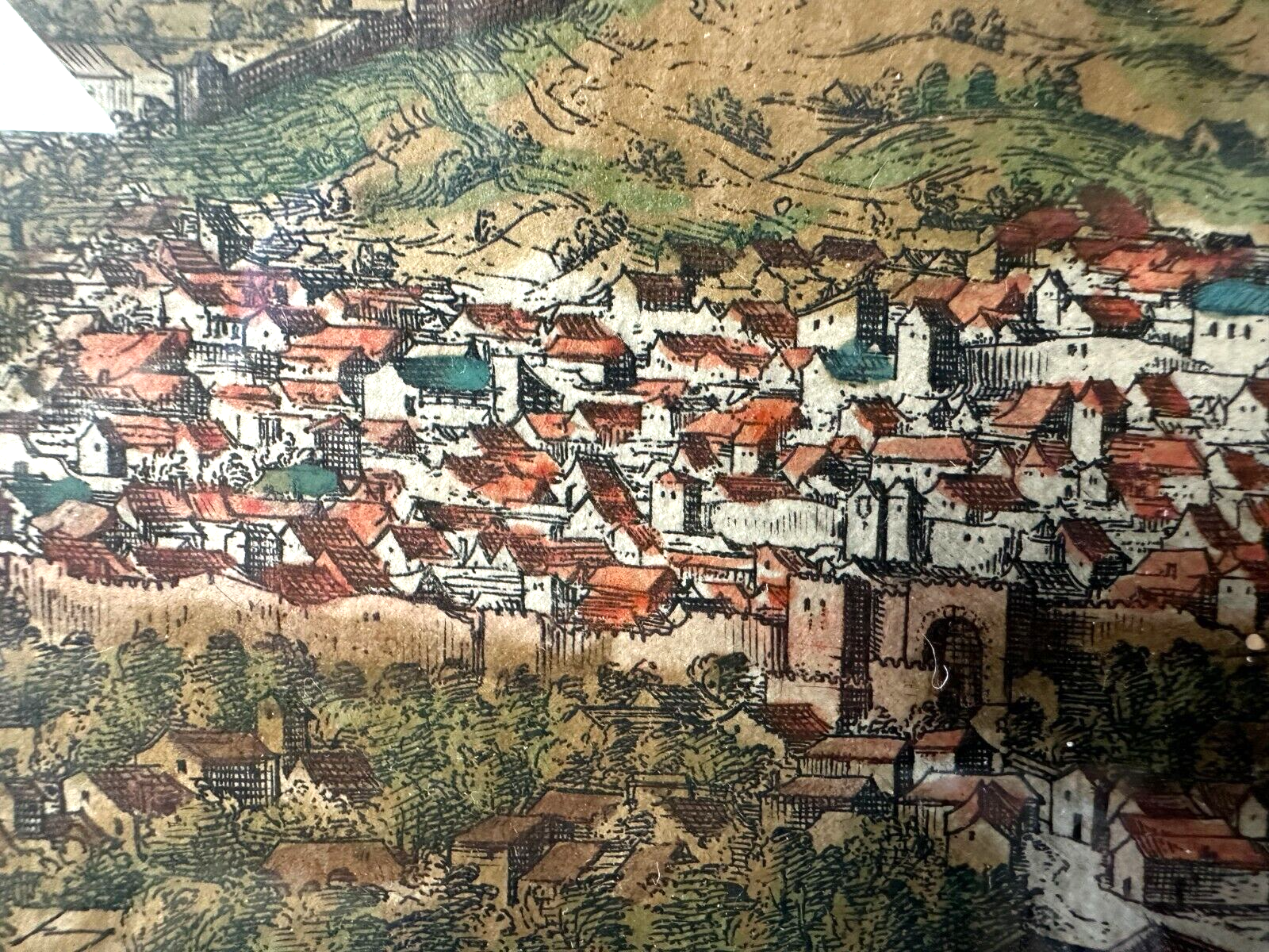 nach Georg Hoefnagel um 1575 - Ansicht von Loja Spanien - Kupferstich koloriert5