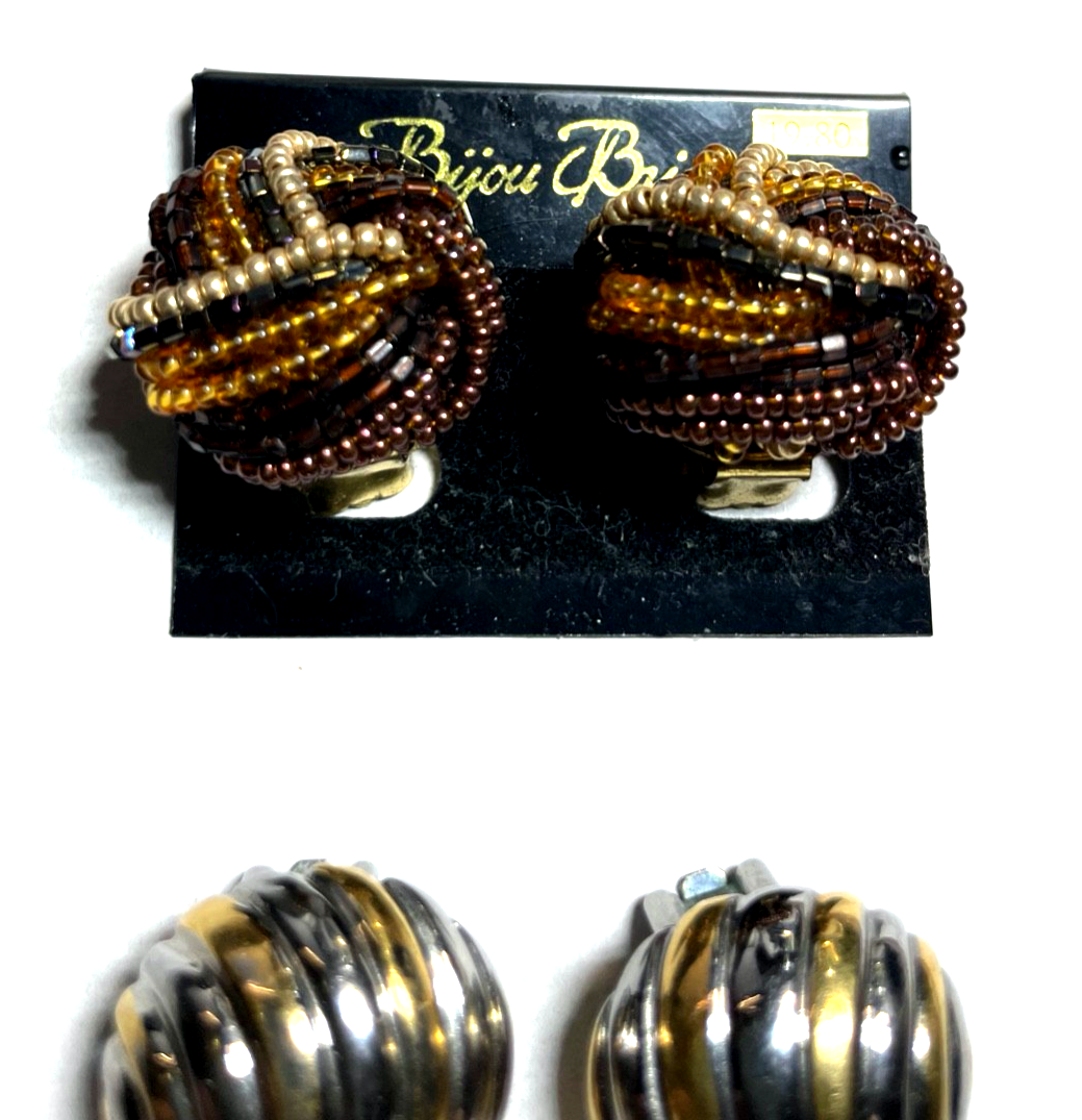 3 Paar elegante Ohrclips sehr gepflegt hochwertiger Modeschmuck bicolor4