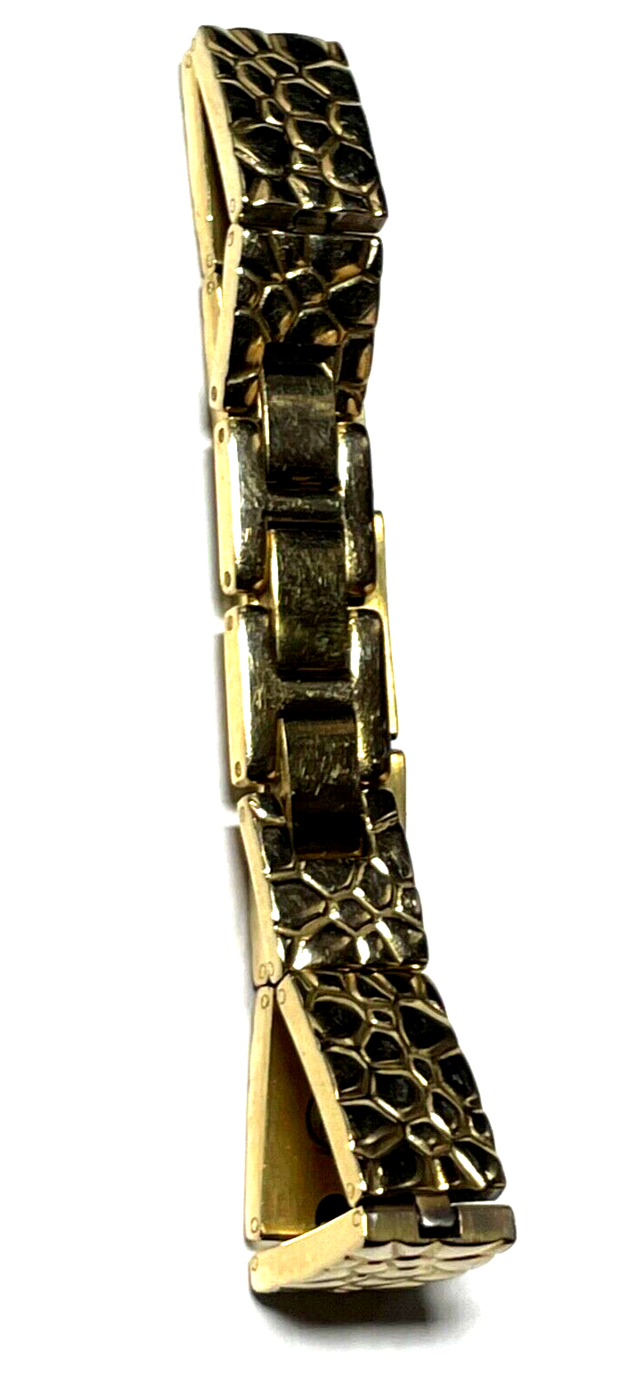 Vergoldetes Titanium Magnet Armband unisex L 20 - 21 cm variabel B 12 mm gepfl.5
