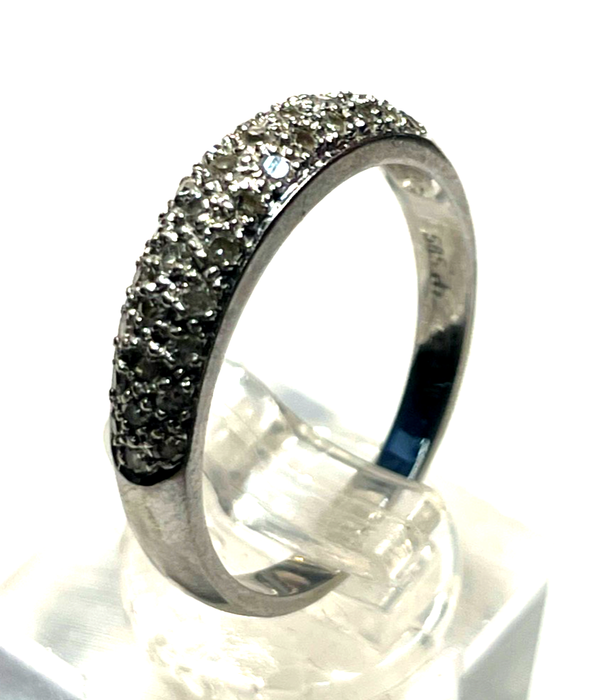 585 Gold 14 K Weißgold Ring Brillanten Halbkuppel Ø 17,8 mm RG 56 Juwelier0