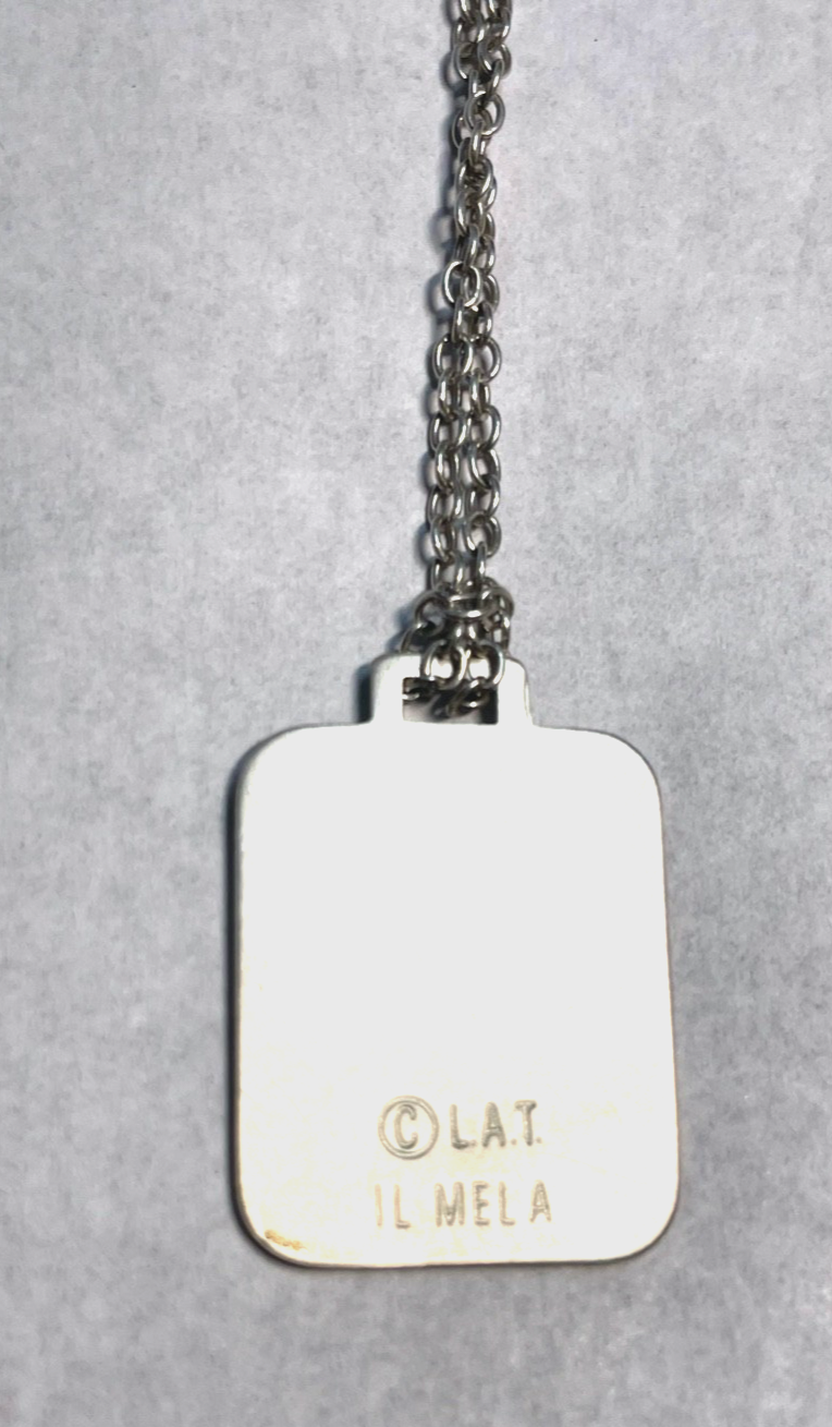 Nostalgie Anhänger 70er J Liebe ist... Silber an 45 cm langen Silberkette2