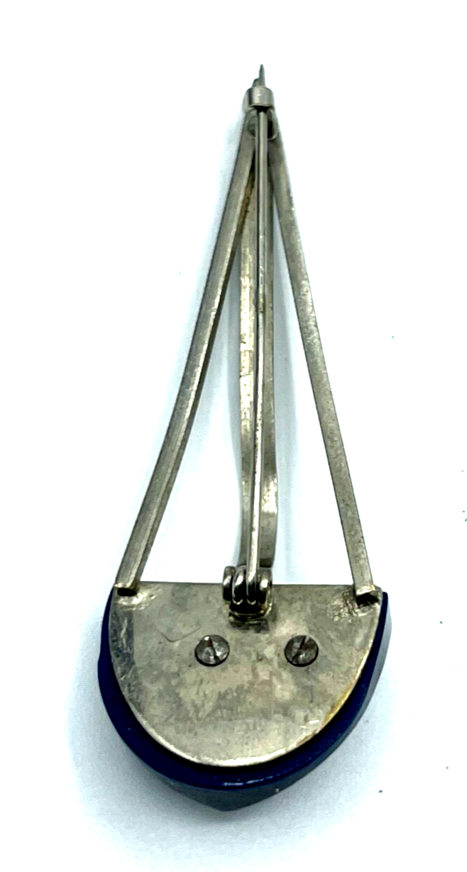 Art Déco blaue Bakelit Galalith Brosche Anstecknadel wie Lapislazuli 30er J6