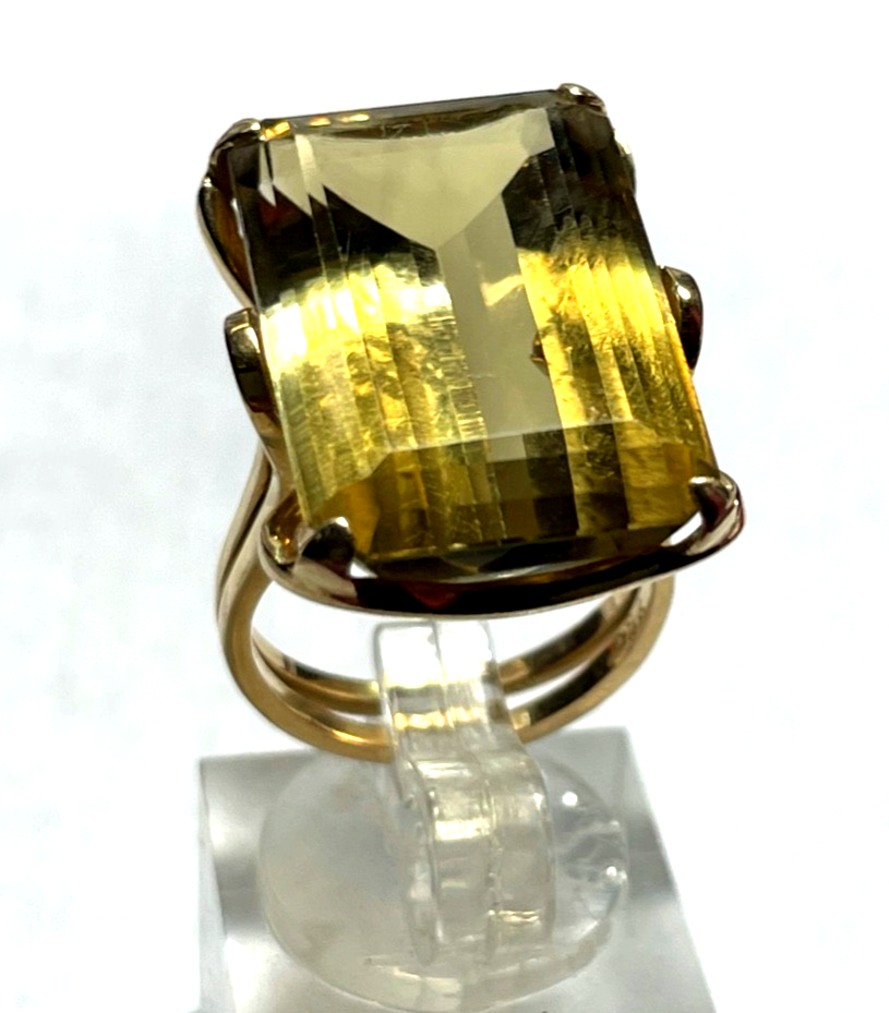 Massiver  Cluster 750 Gold Roségold Ring mit Citrin Cocktailring RG 50 Juwelier7