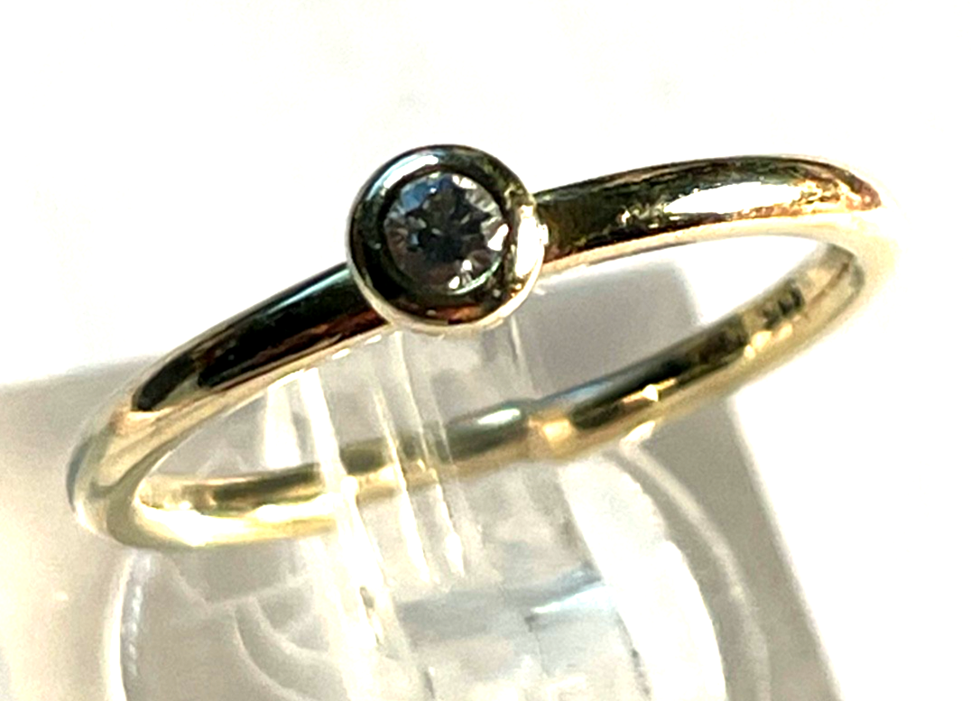 585 Gold 14 K Solitär Ring top Brilli 0,05 ct RG 53 Ø 17 mm Verlobung Juwelier3