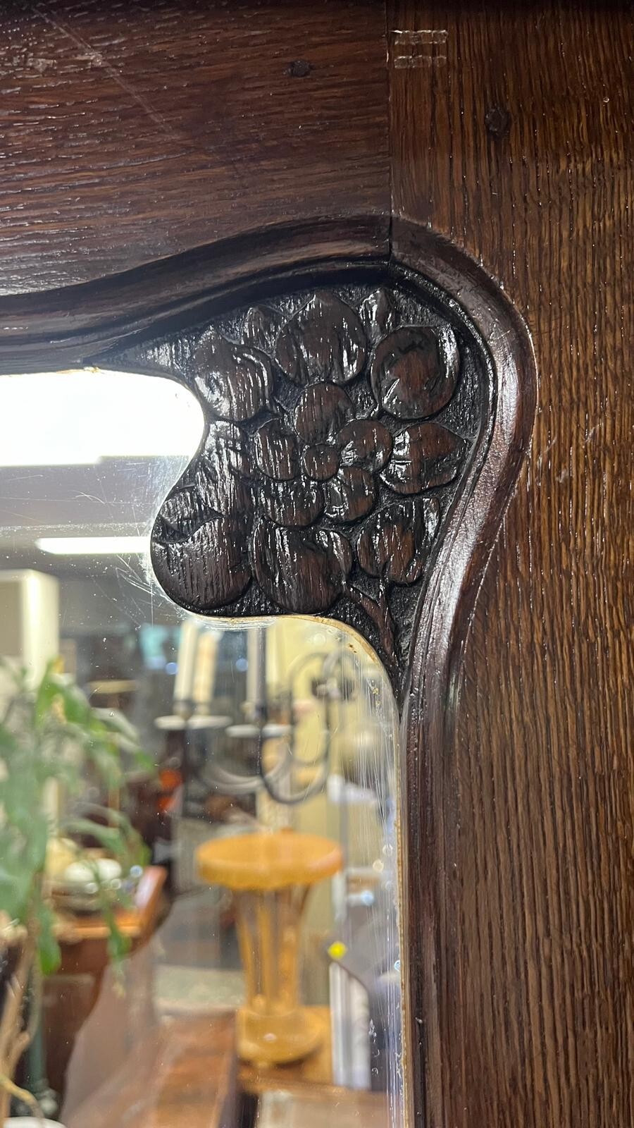 Jugendstil Doppelflügeltür  - Eiche massiv - Glas - Mes. Beschläge - Restauriert7