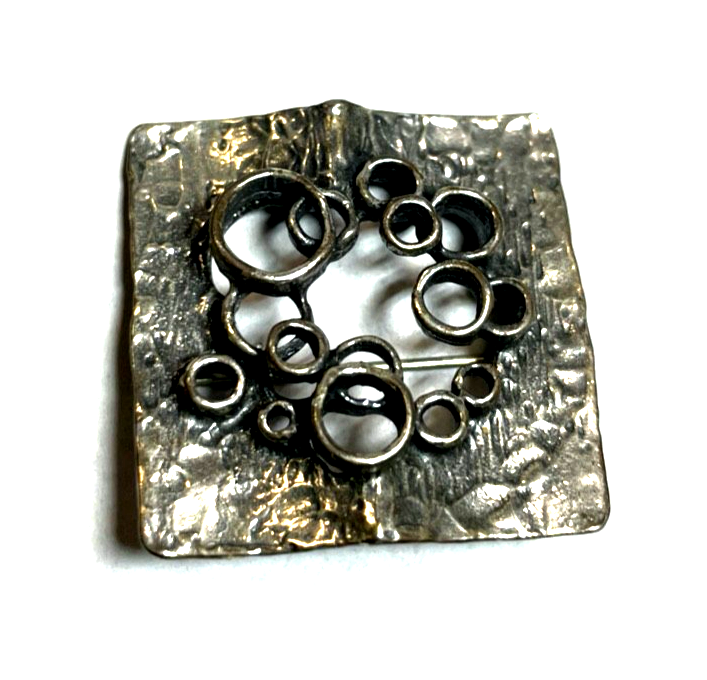 Vintage TK Theodor Klotz Designer Brosche Modernist 925 Silber Handarbeit 70erJ2