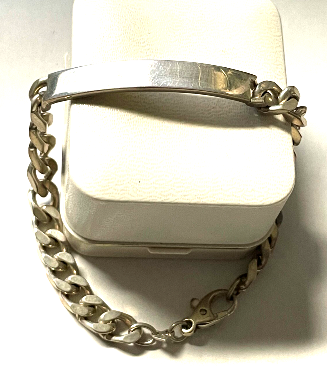 Solides 925 Silber Armband Namensarmband Panzer Armkette L 19 cm freie Platte0