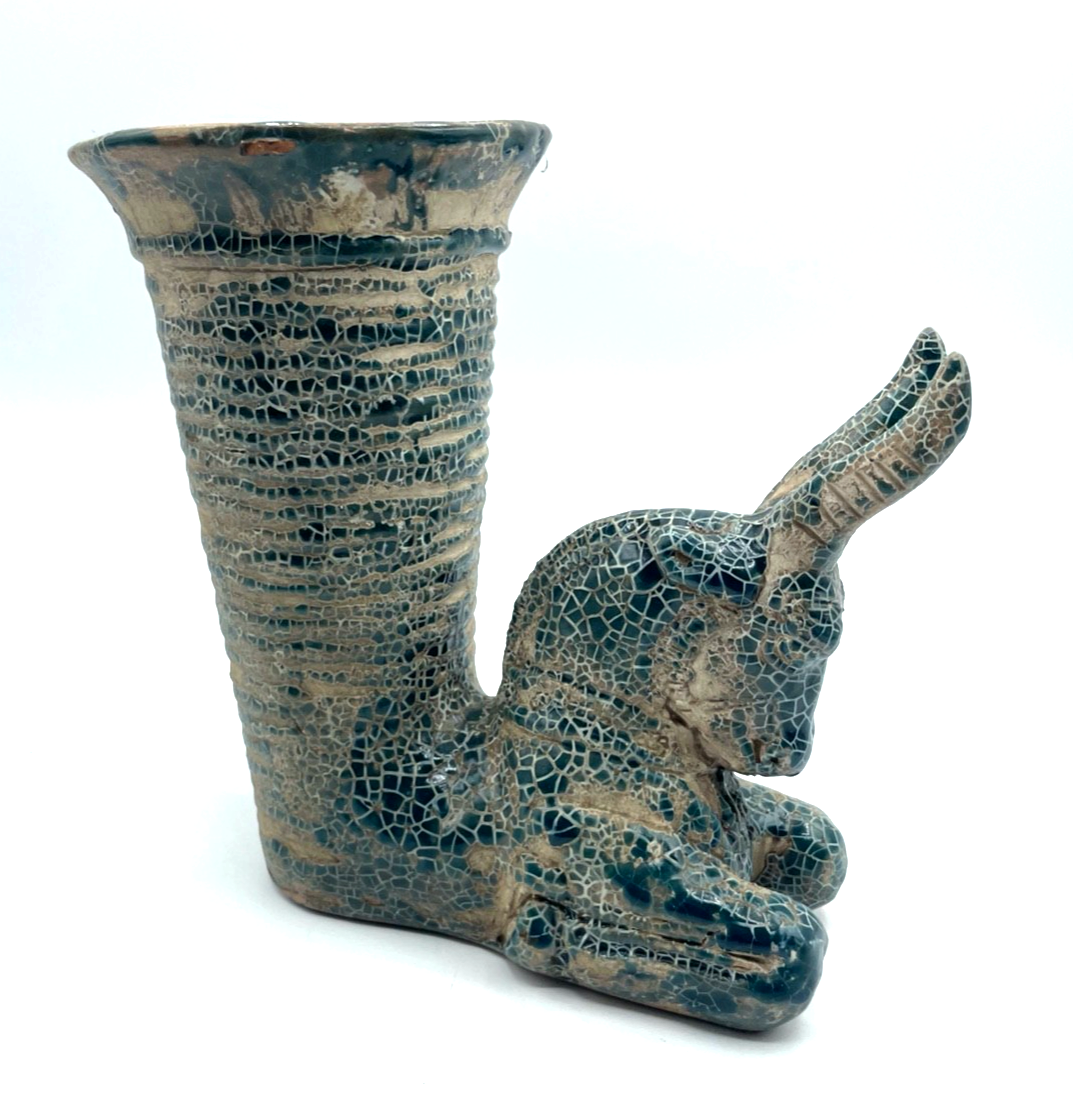 Vintage dekorative Museum Replik Weinbecher Trinkbecher Persepolis Bulle Keramik1