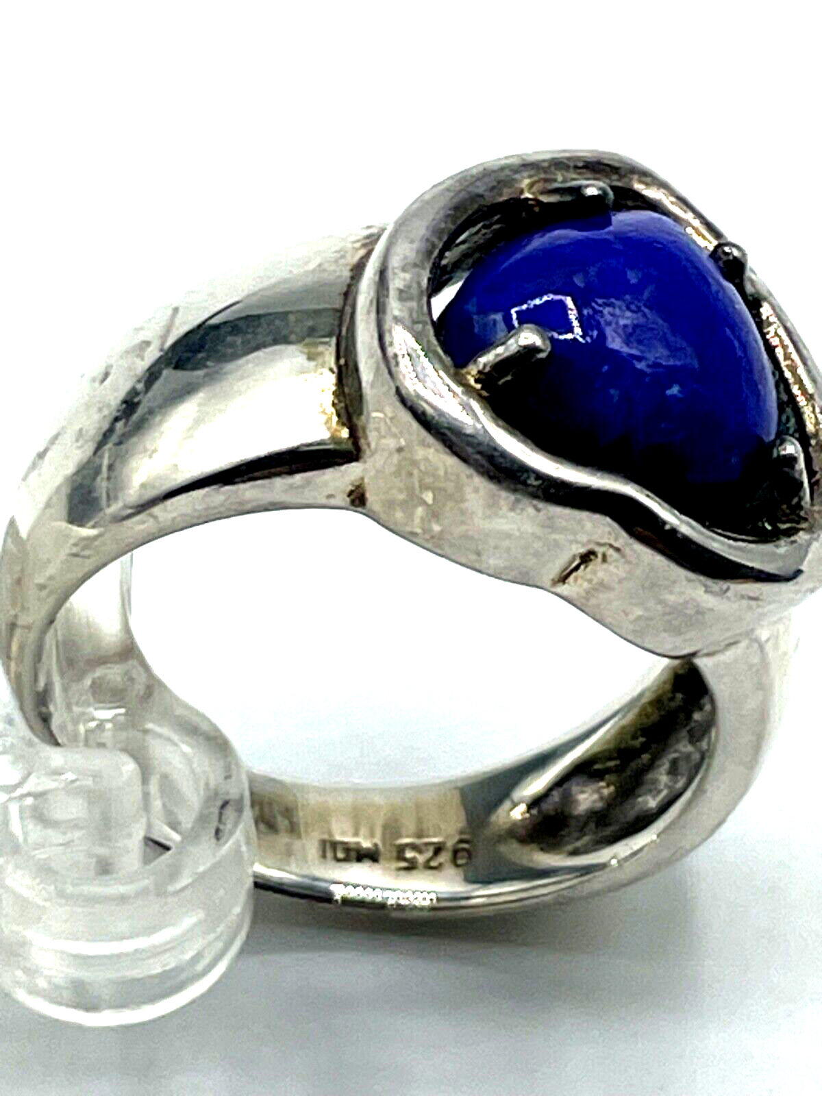 Solider 925 Silber Ring Silberring mit Herz aus Sodalith Ø 19 mm RG 60 gepflegt3