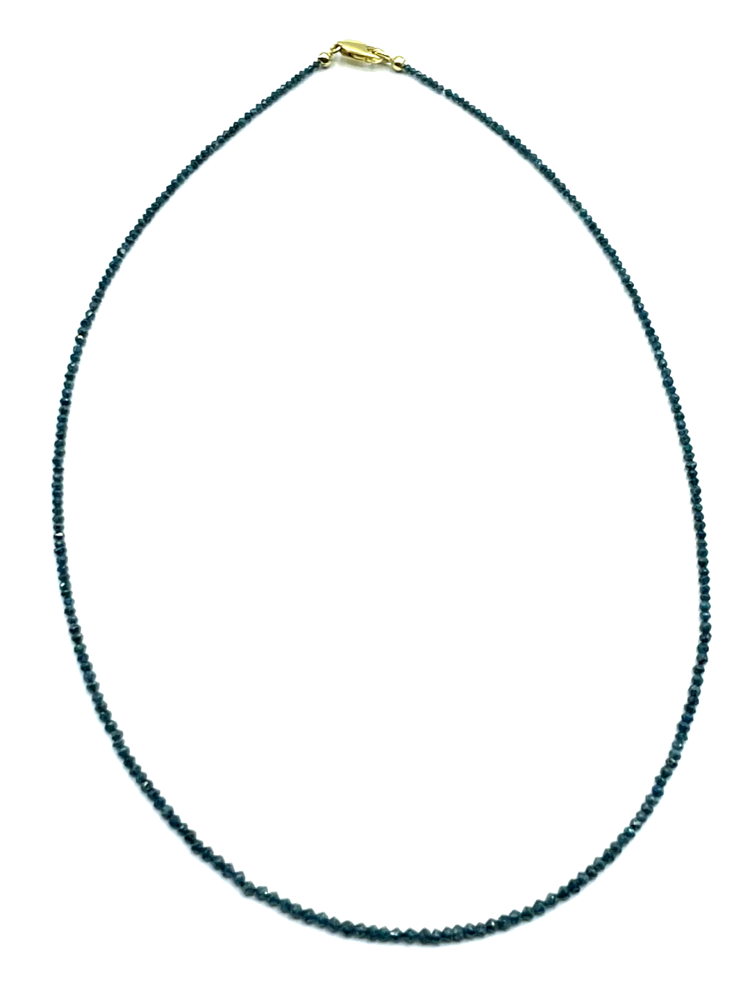 Halskette Collier echter blauer Diamant facettiert 375 Gold Karabiner neuwertig0