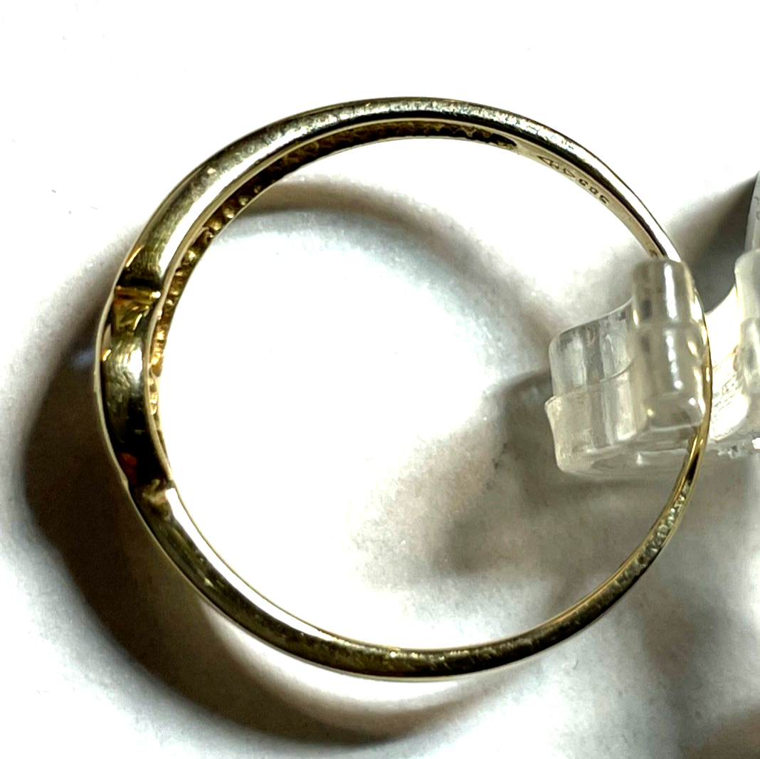 585 Gold 14 K Ring modernes Design Brillant + Farbsteine Juwelier Ø 18,5mm RG 586