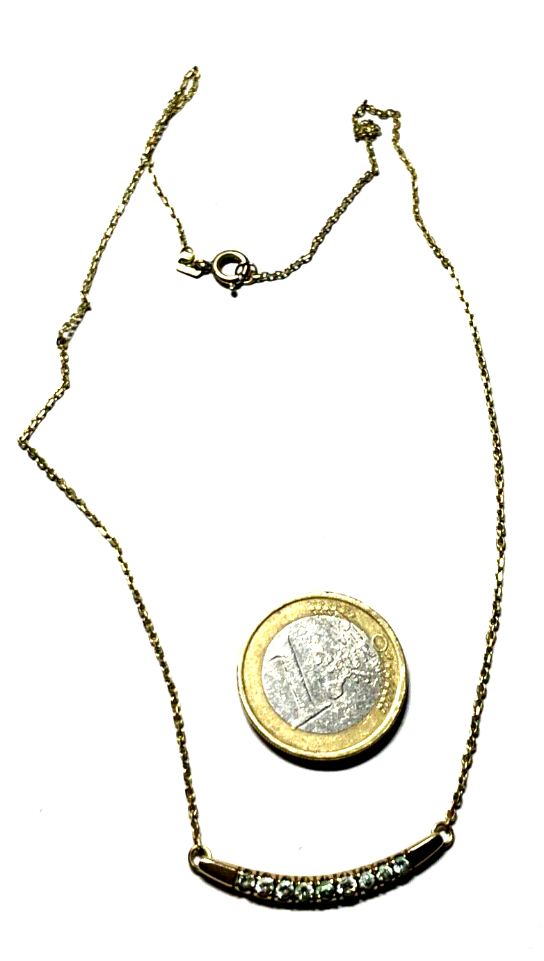 333 Gold 8 K Halskette Collier 9 Weißtopas Juwelier zeitloser Chic L 41 cm1