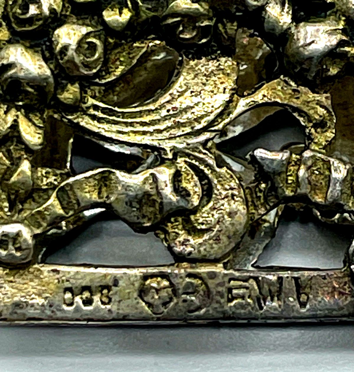Antik 800 Silber breite Gebäckzange Vorleger Durchbruch Rosen Dekor 72 Gr.4