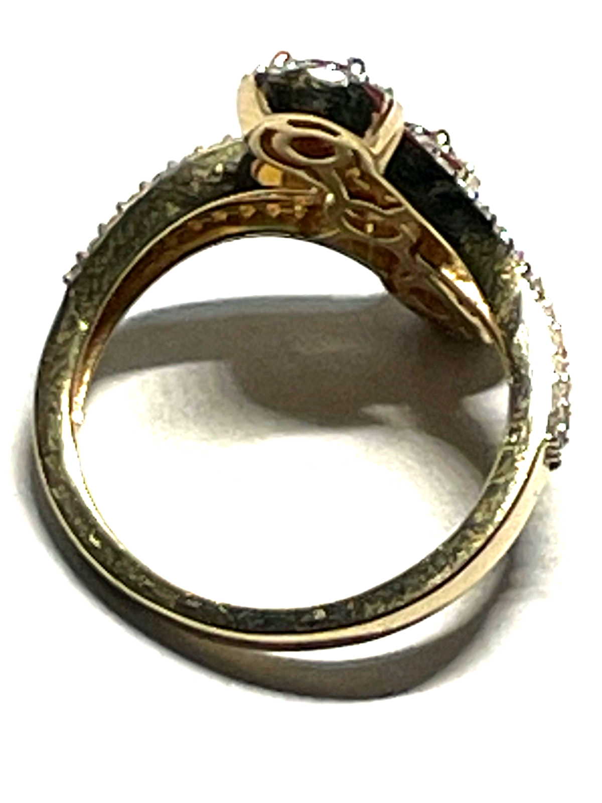 Eleganter 585 Gold 14 K Ring Tahiti Mabé Perle + 10 Diamanten Ø 17,5 mm RG 556