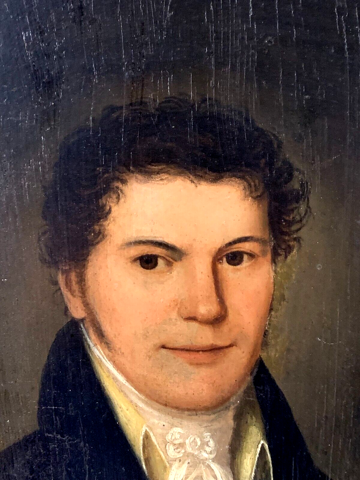 Biedermeier Männer Porträt um 1830 - Öl auf Holz - gerahmt - schöner Zustand1