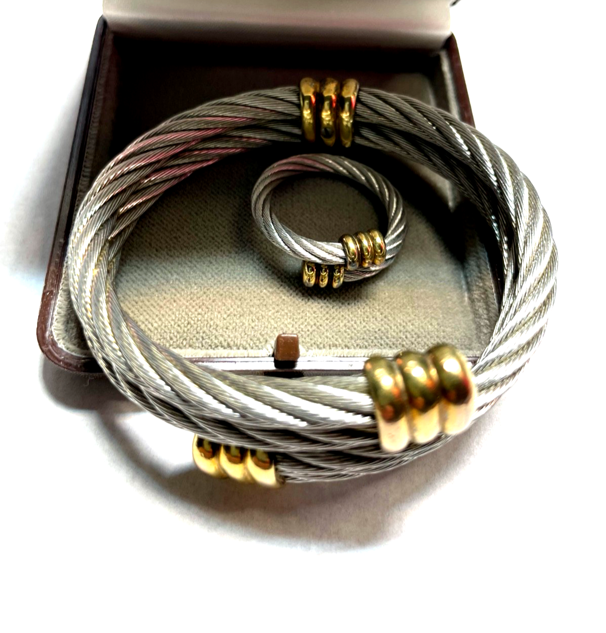 Philippe Charriol Paris Set Armreif + Ring Edelstahl Model Celtic top gepflegt0