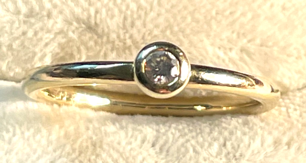 585 Gold 14 K Solitär Ring top Brilli 0,05 ct RG 53 Ø 17 mm Verlobung Juwelier1