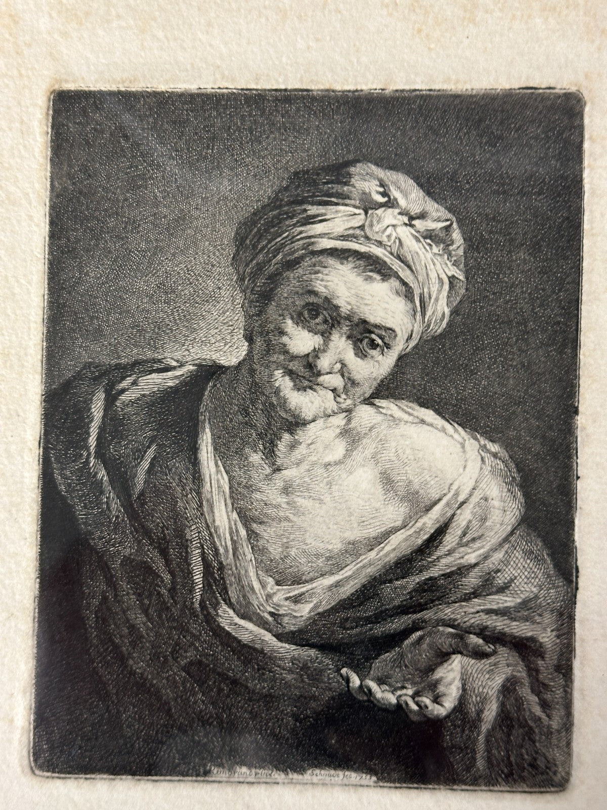 Georg Friedrich Schmidt 1712-1775 - Rembrandt Radierung 1755 - Die Bettlerin1